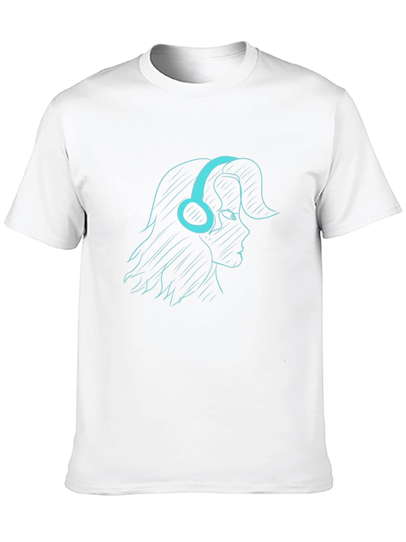 Headphone Girl Tee - Black Graphic T-Shirt