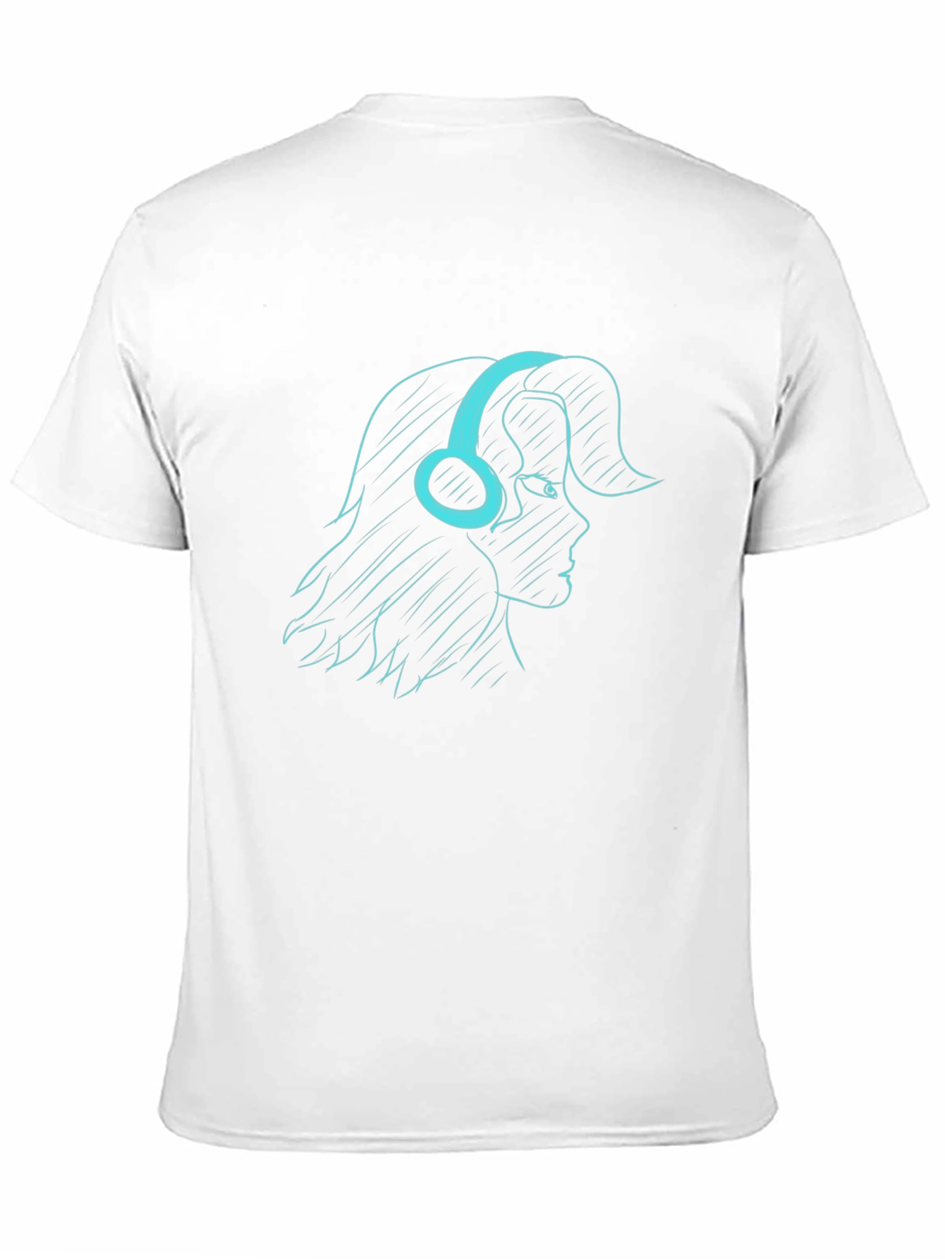 Headphone Girl Tee - Black Graphic T-Shirt