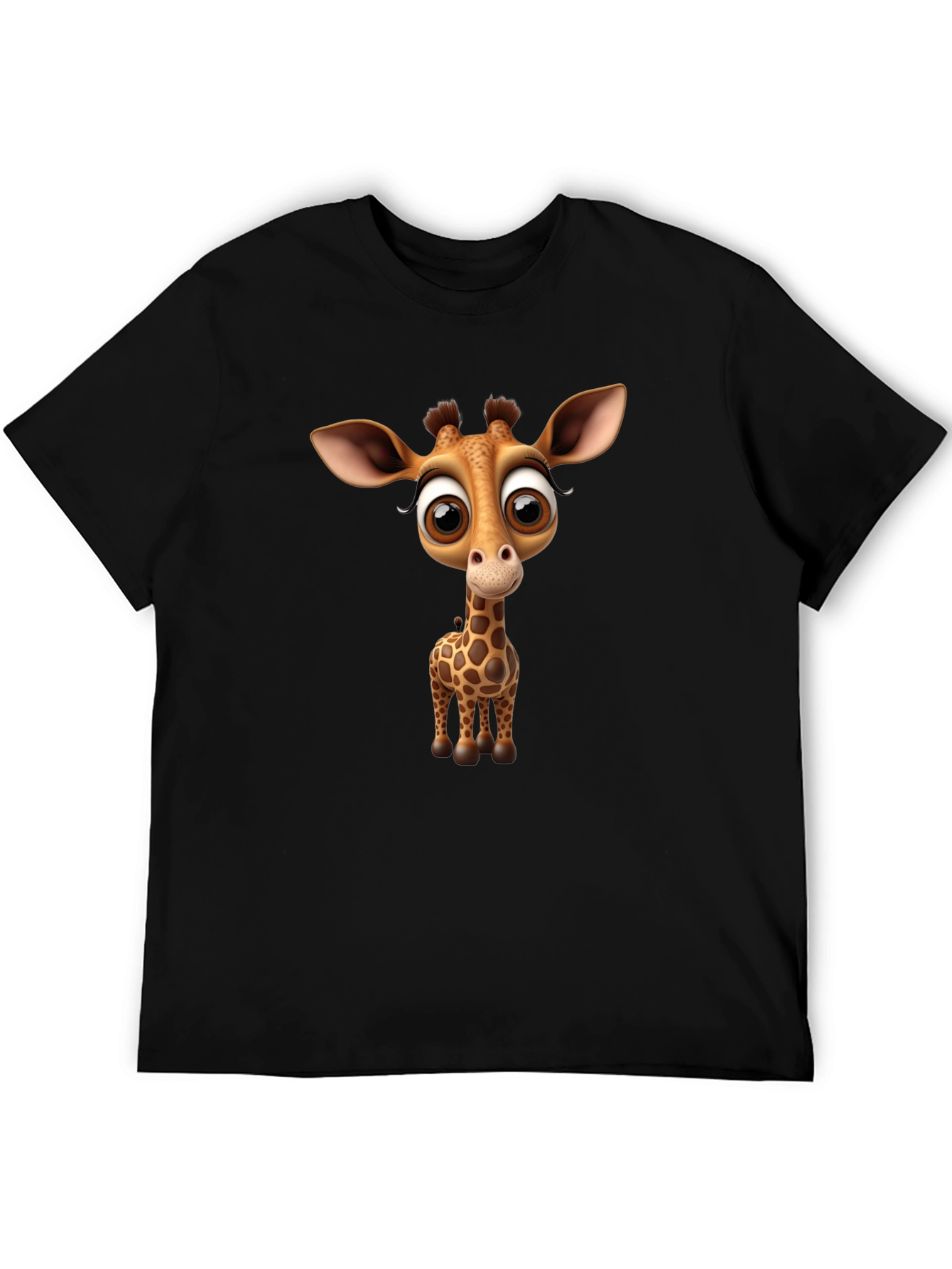 Cute Giraffe Graphic Tee - Black Unisex Shirt