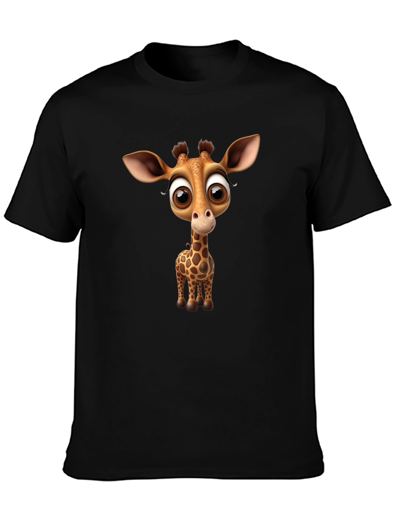 Cute Giraffe Graphic Tee - Black Unisex Shirt