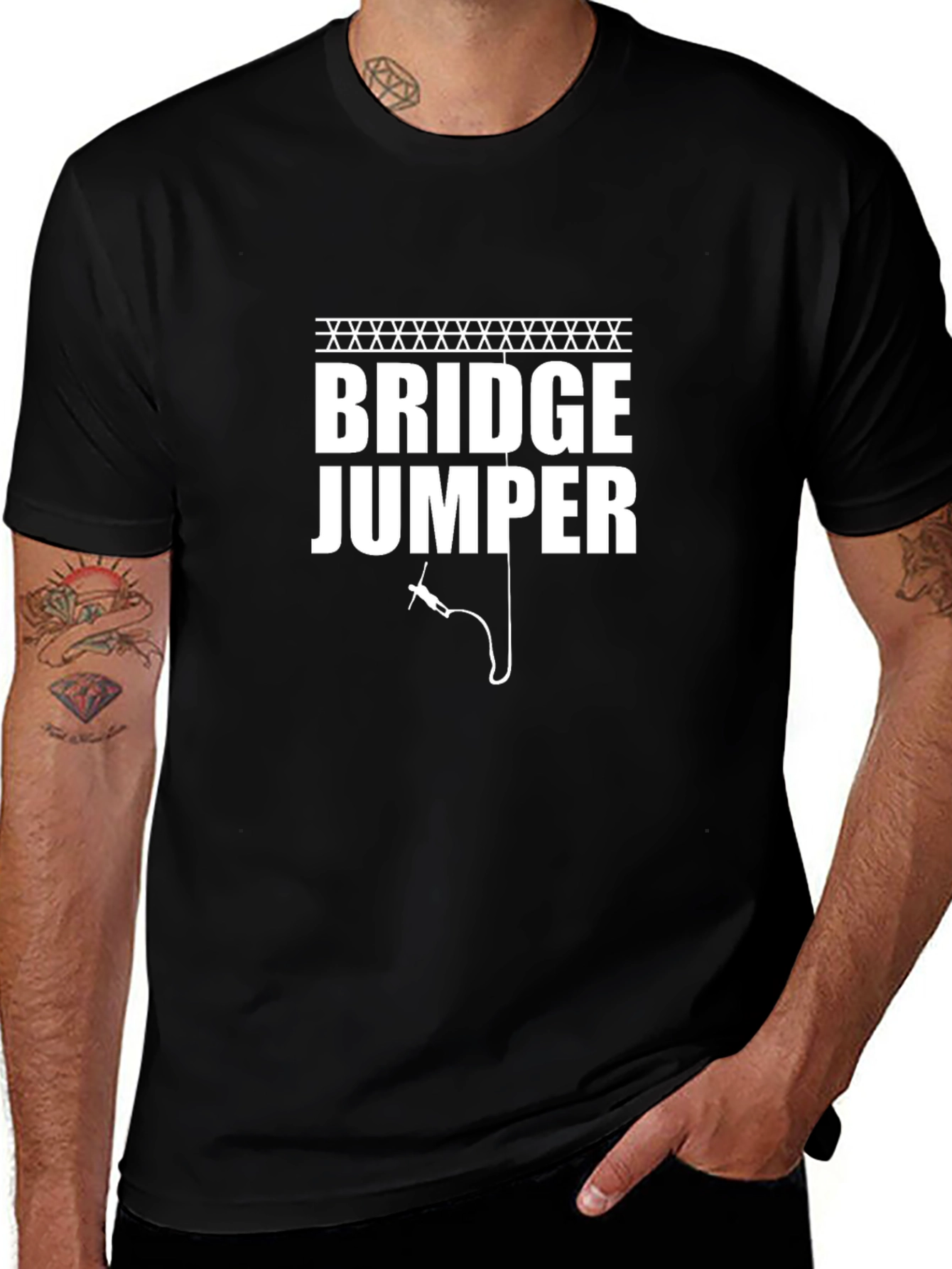 Bridge Jumper Graphic Tee - Extreme Sports T-Shirt