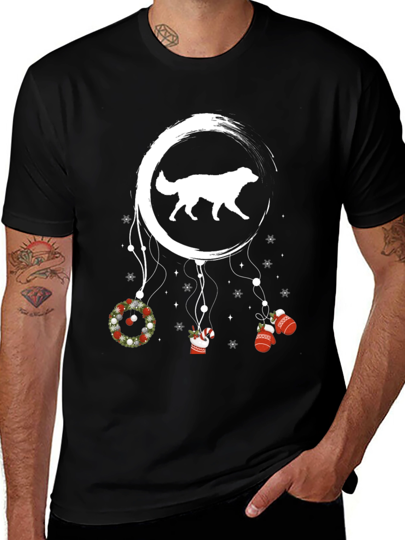 Dog Christmas Dreamcatcher Graphic Tee