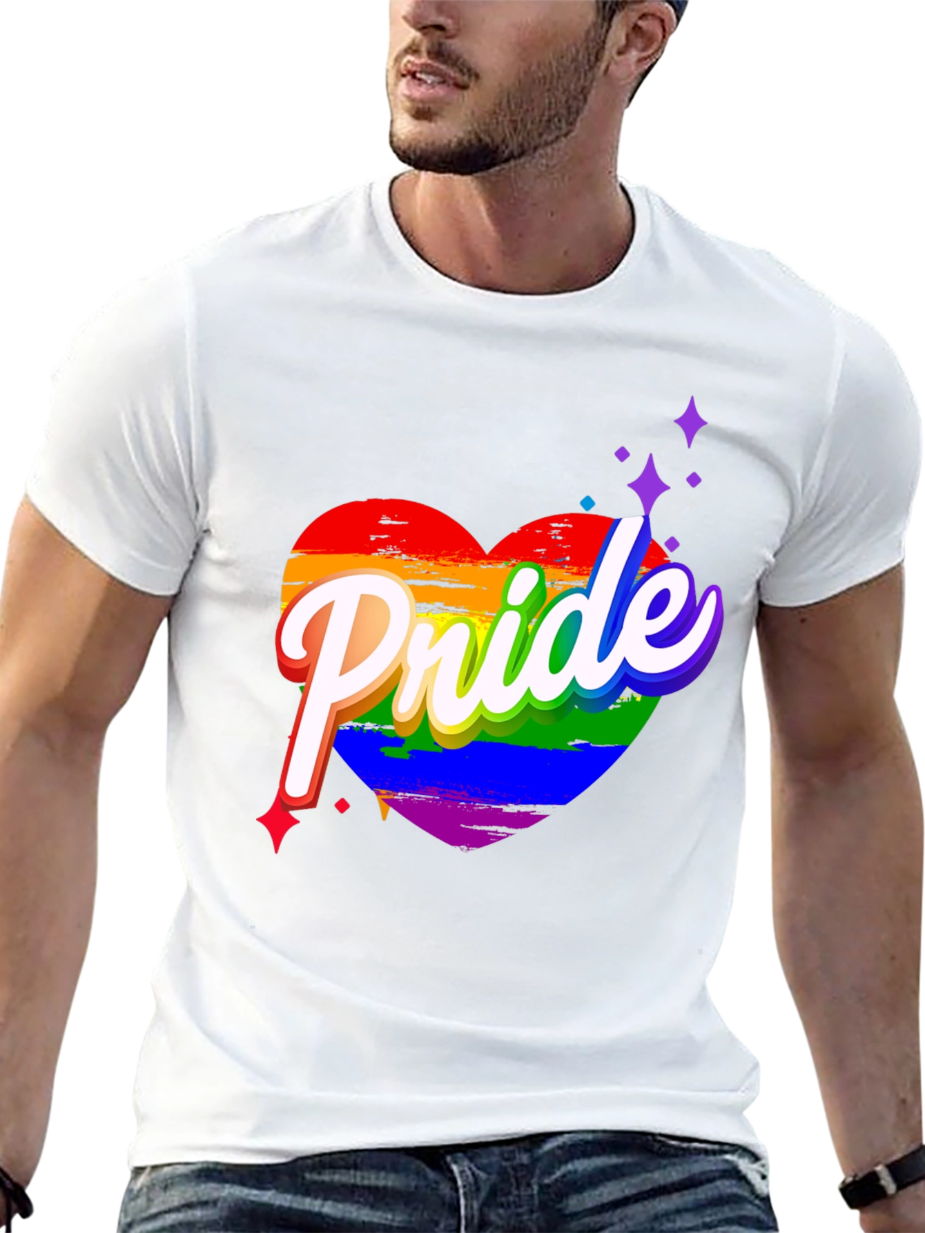 Pride Heart Graphic Black T-Shirt