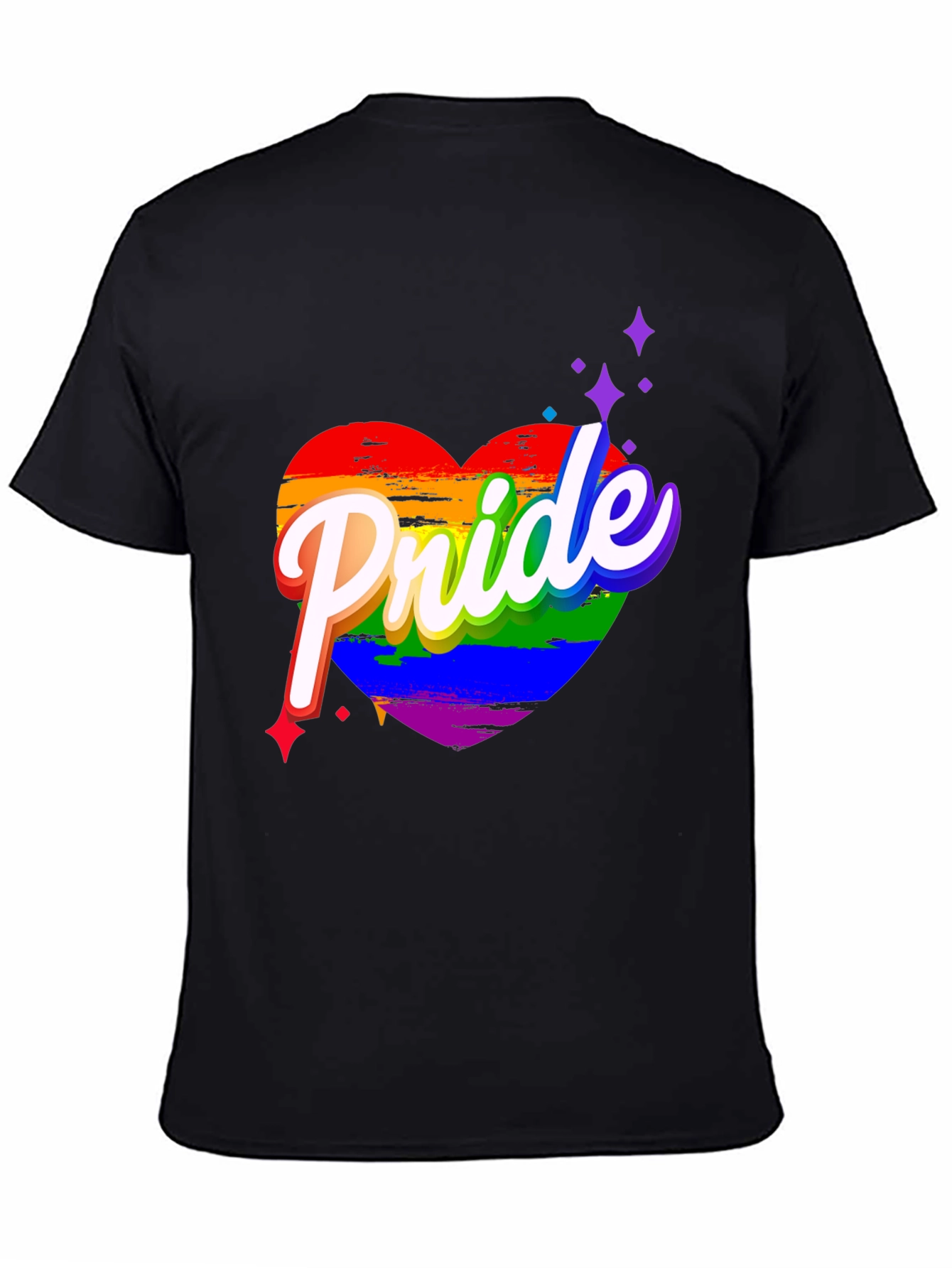 Pride Heart Graphic Black T-Shirt