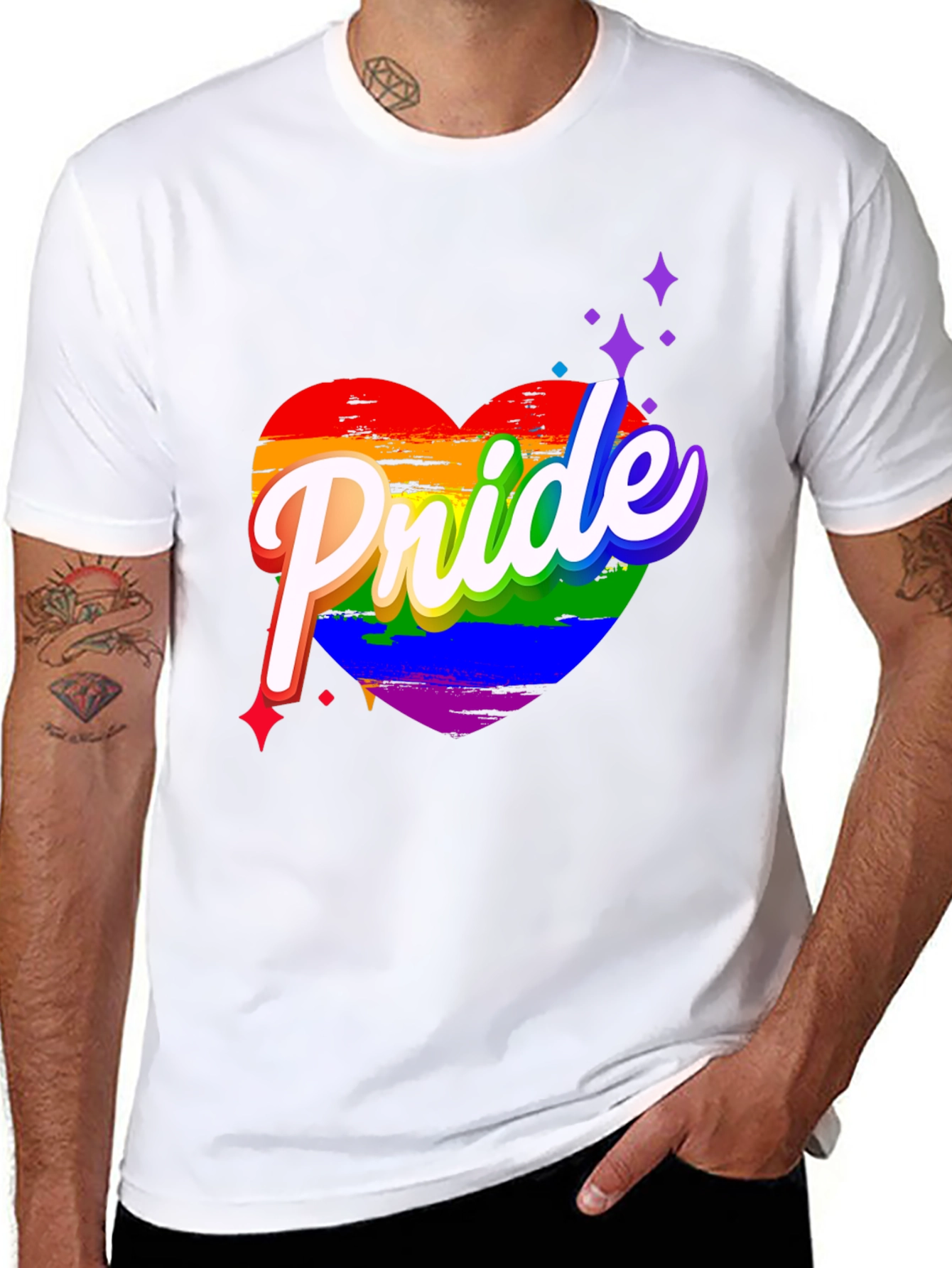 Pride Heart Graphic Black T-Shirt