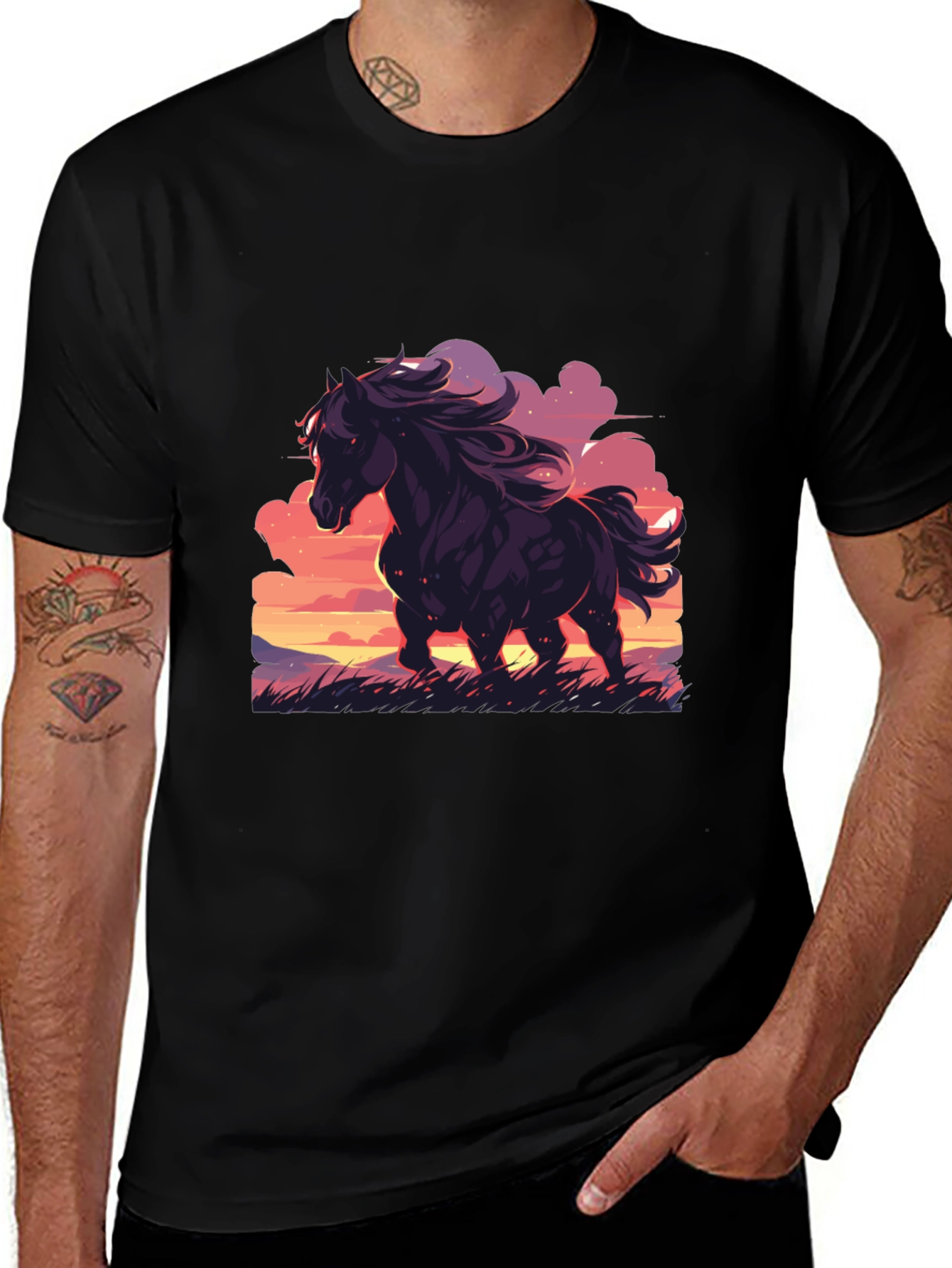 Horse Sunset Graphic Tee