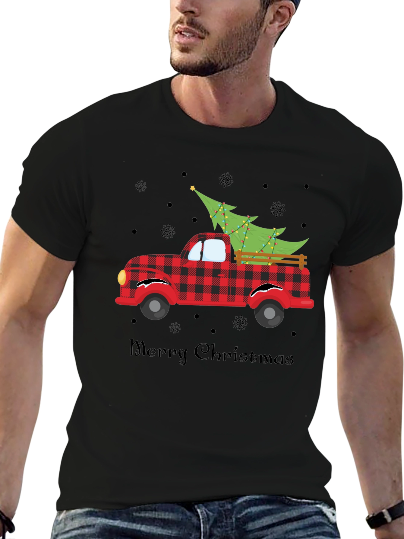 Merry Christmas Truck Graphic T-Shirt