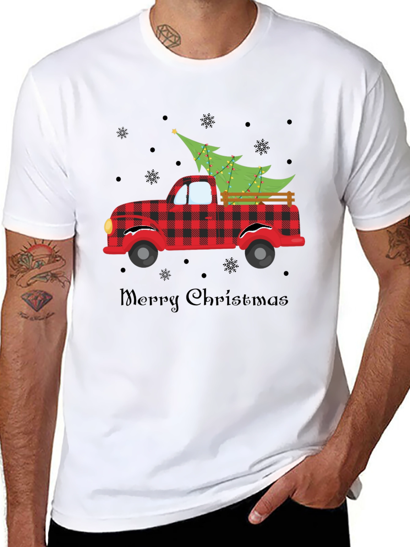 Merry Christmas Truck Graphic T-Shirt