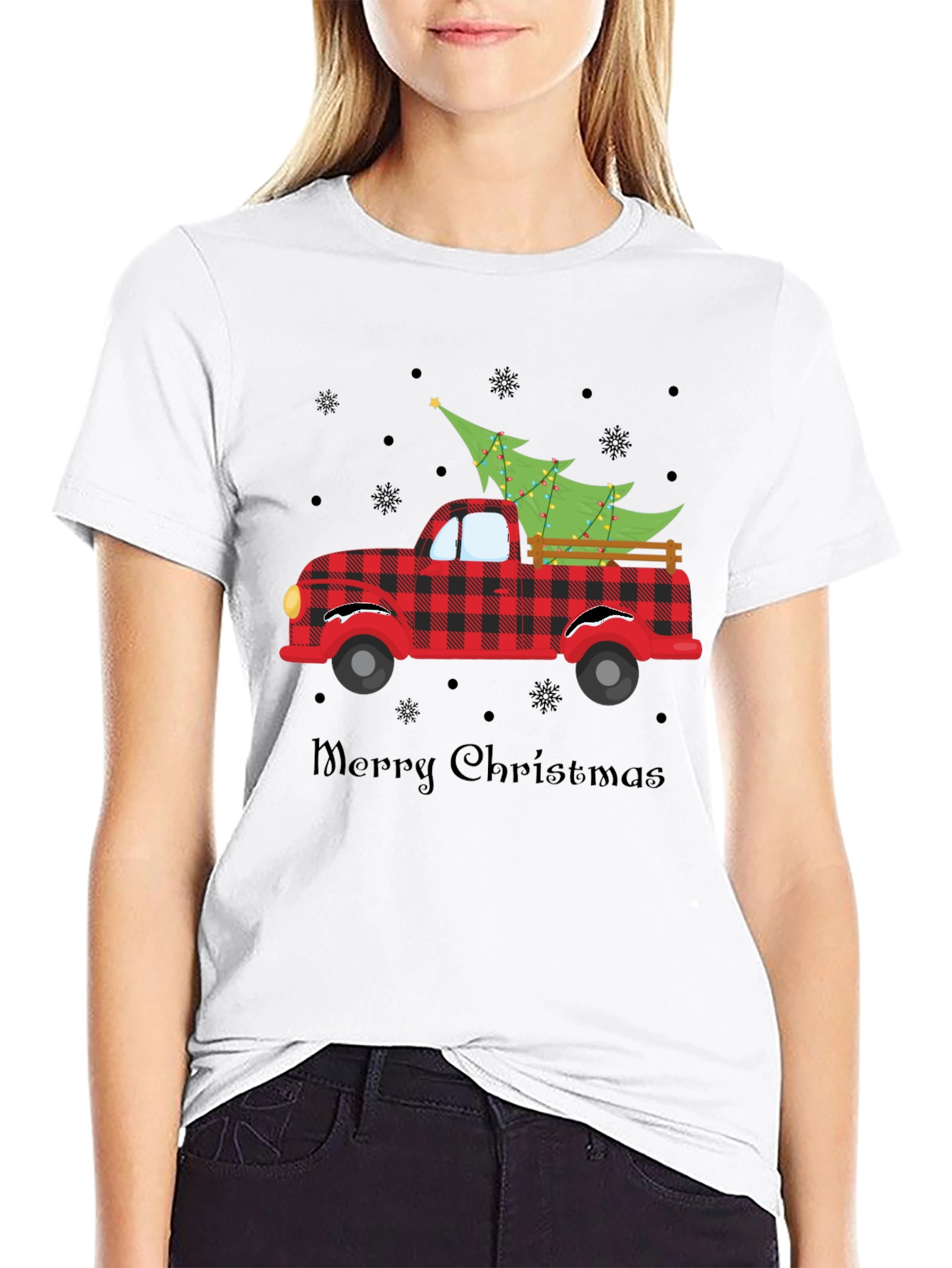 Merry Christmas Truck Graphic T-Shirt