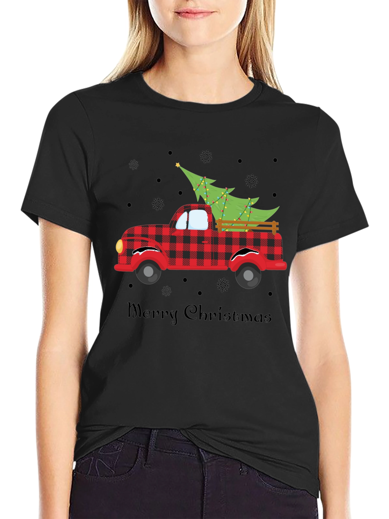 Merry Christmas Truck Graphic T-Shirt