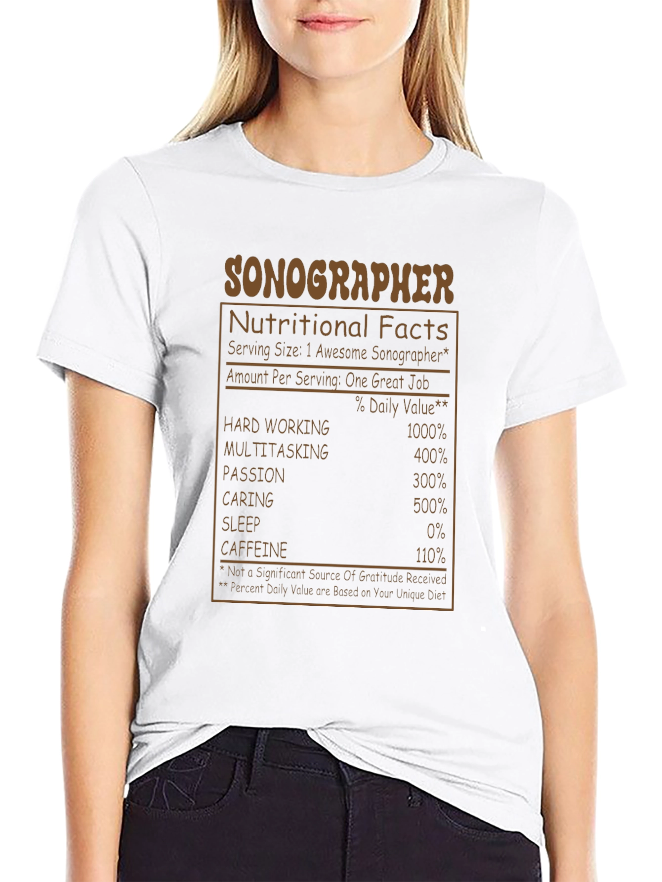 Funny Sonographer Nutritional Facts T-Shirt