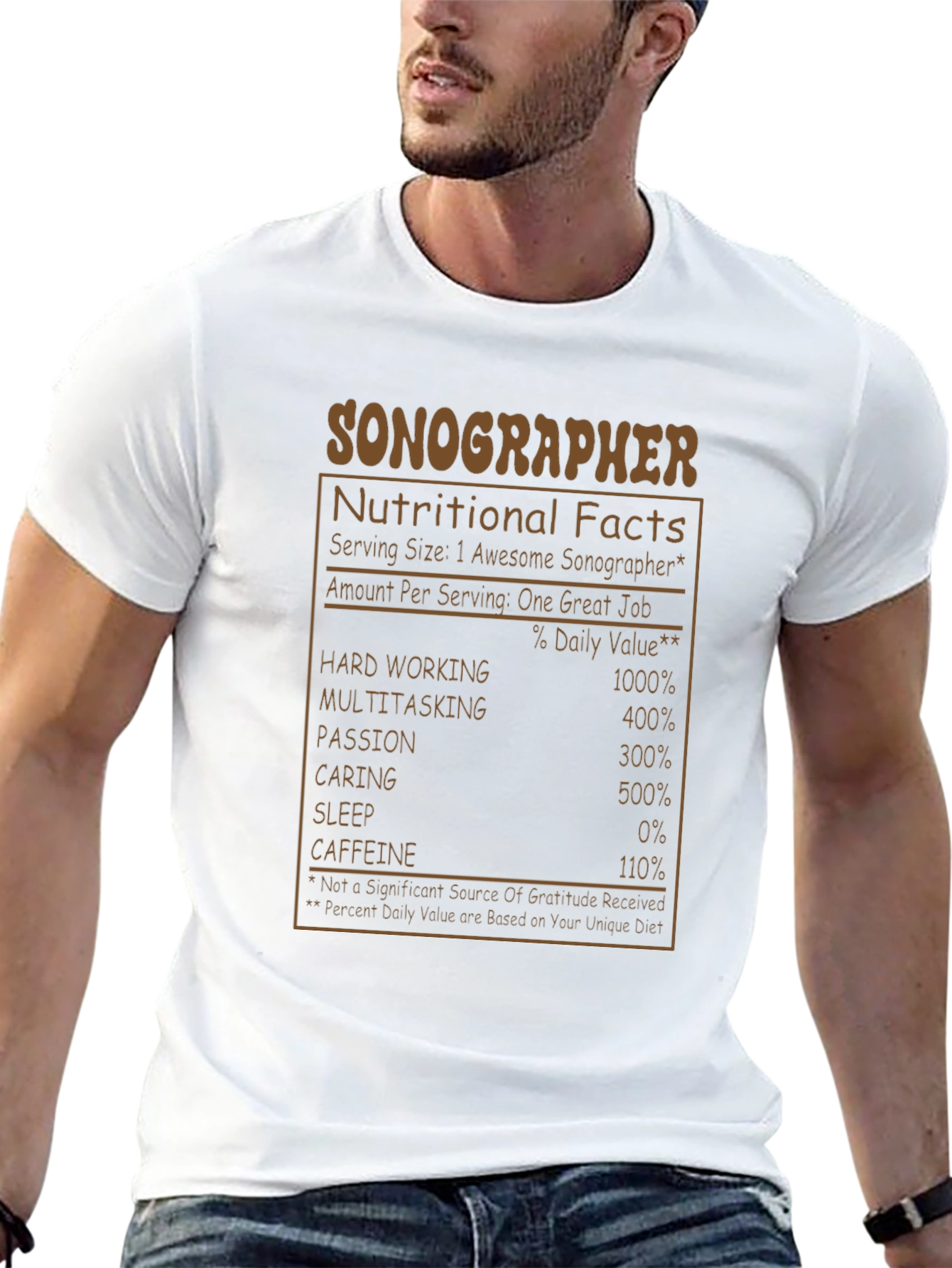 Funny Sonographer Nutritional Facts T-Shirt