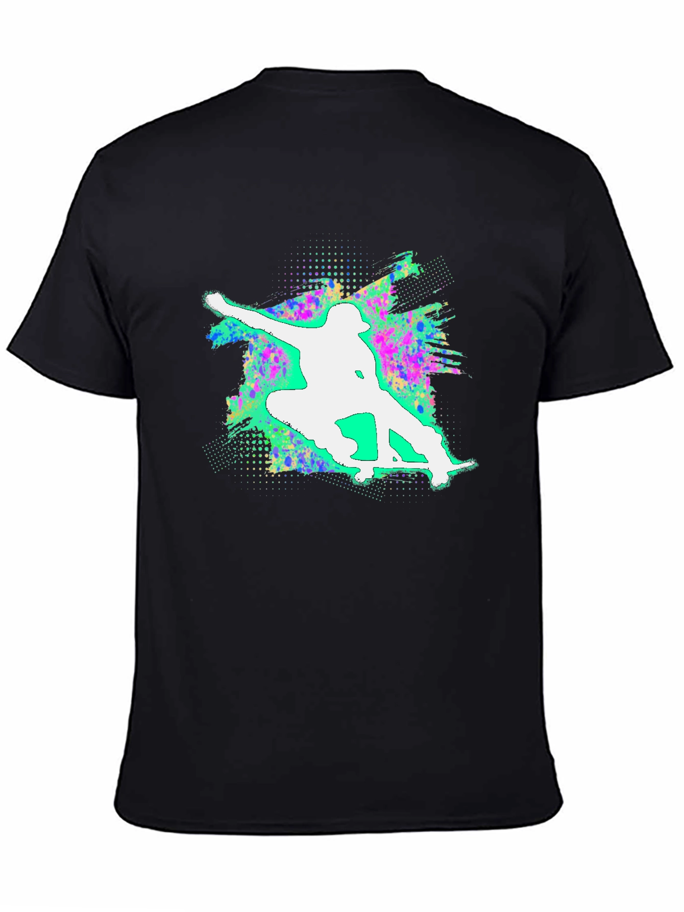 Skateboarding Graphic Tee - Cool & Casual Black T-Shirt