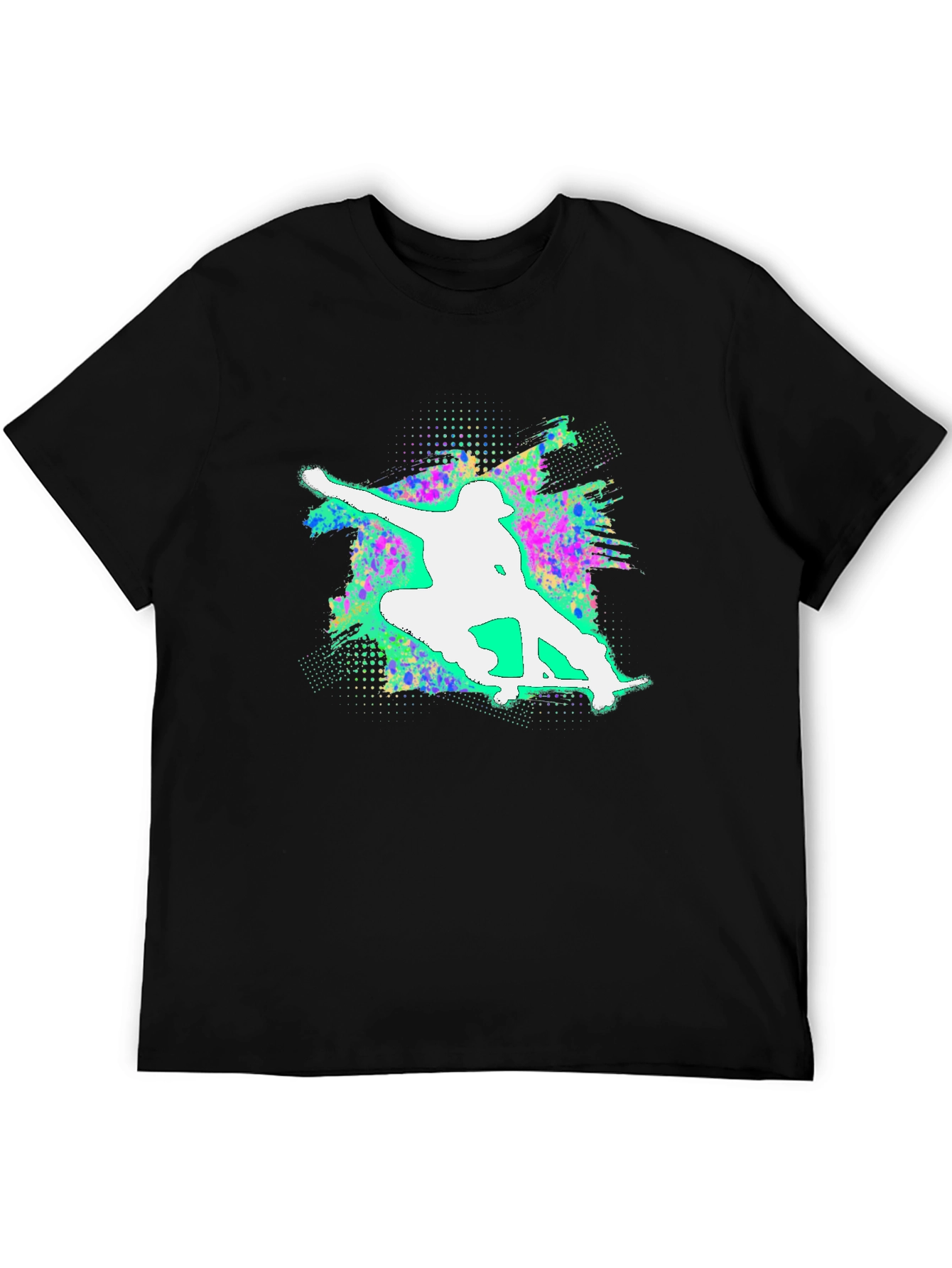 Skateboarding Graphic Tee - Cool & Casual Black T-Shirt