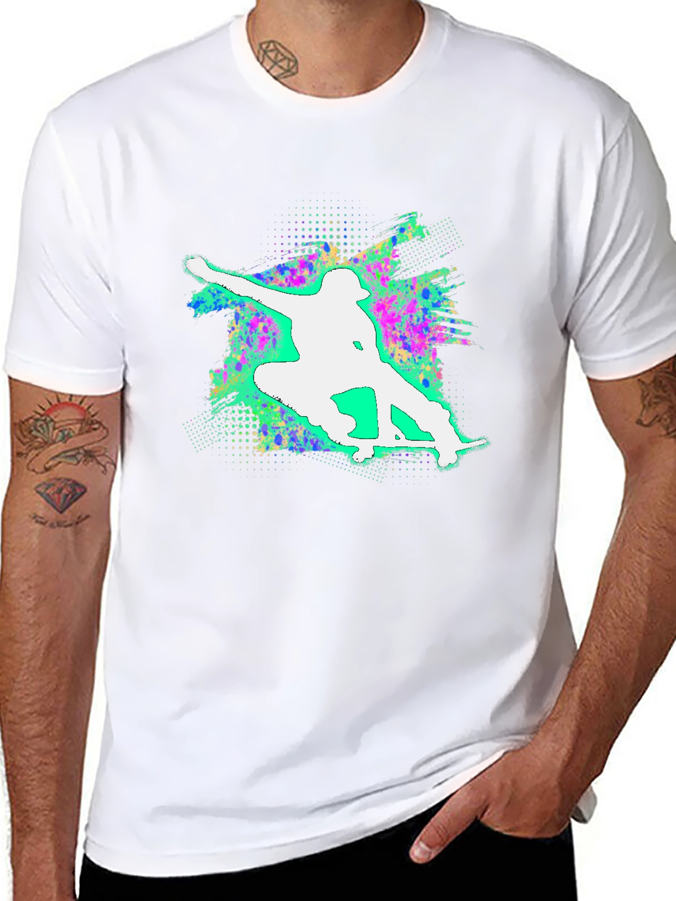 Skateboarding Graphic Tee - Cool & Casual Black T-Shirt