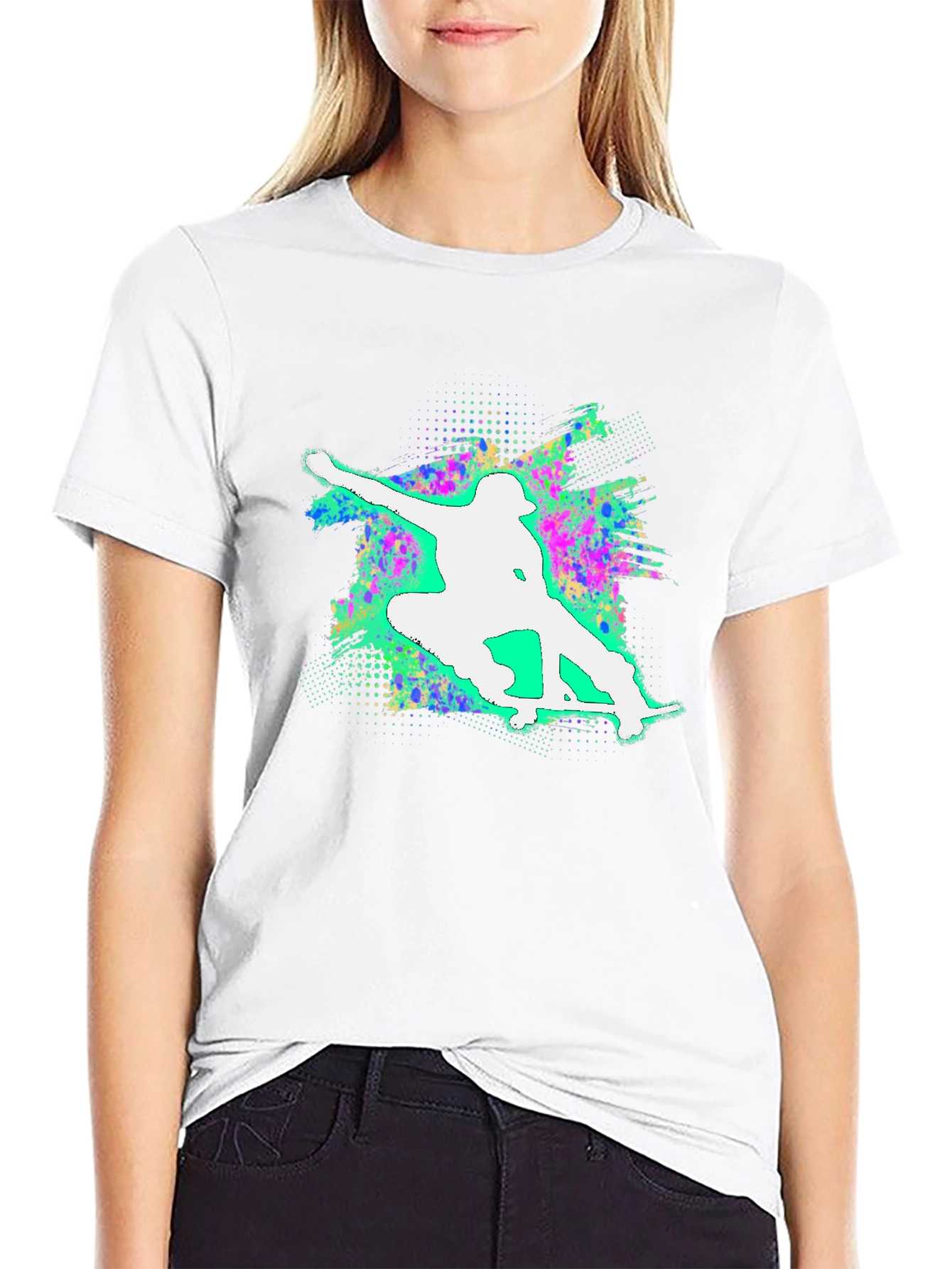 Skateboarding Graphic Tee - Cool & Casual Black T-Shirt