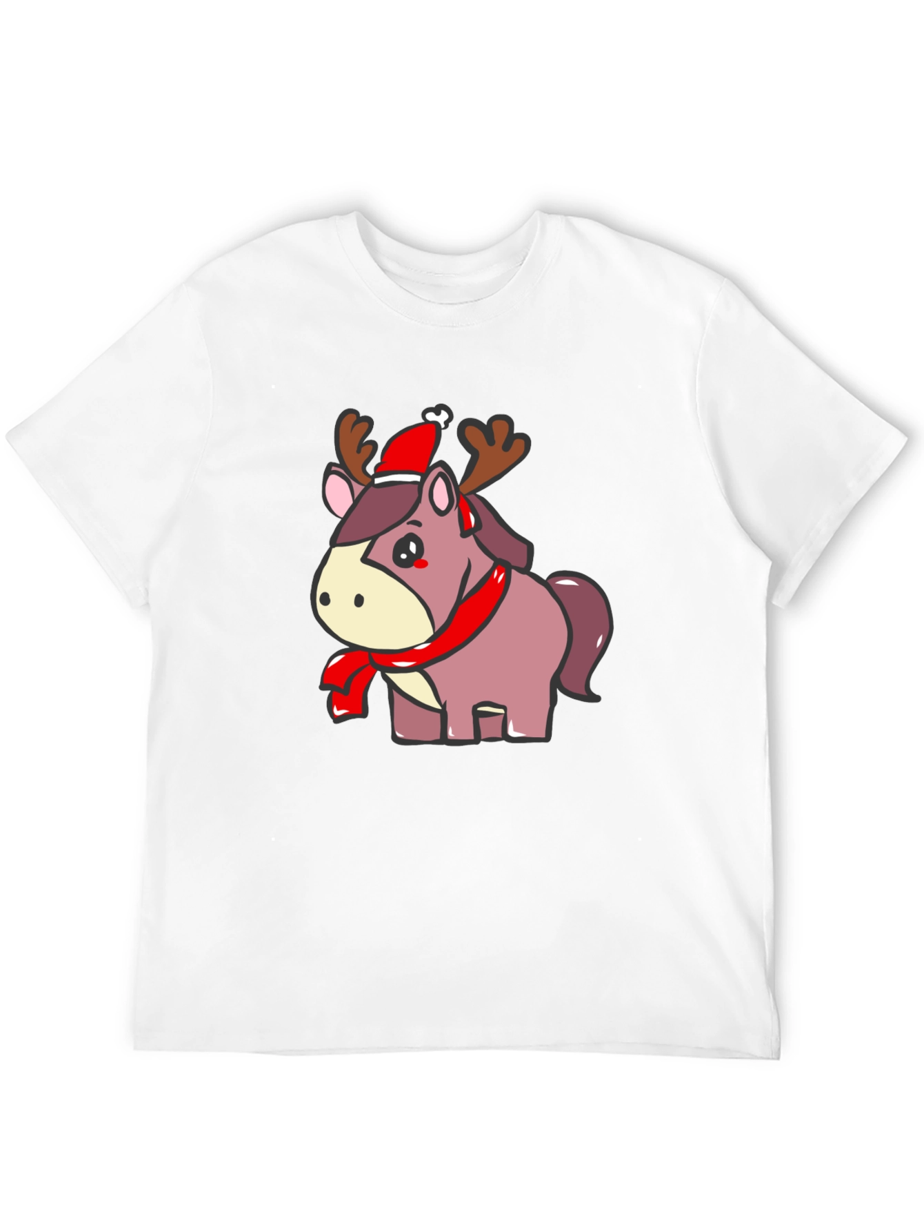 Festive Reindeer Horse Graphic Tee