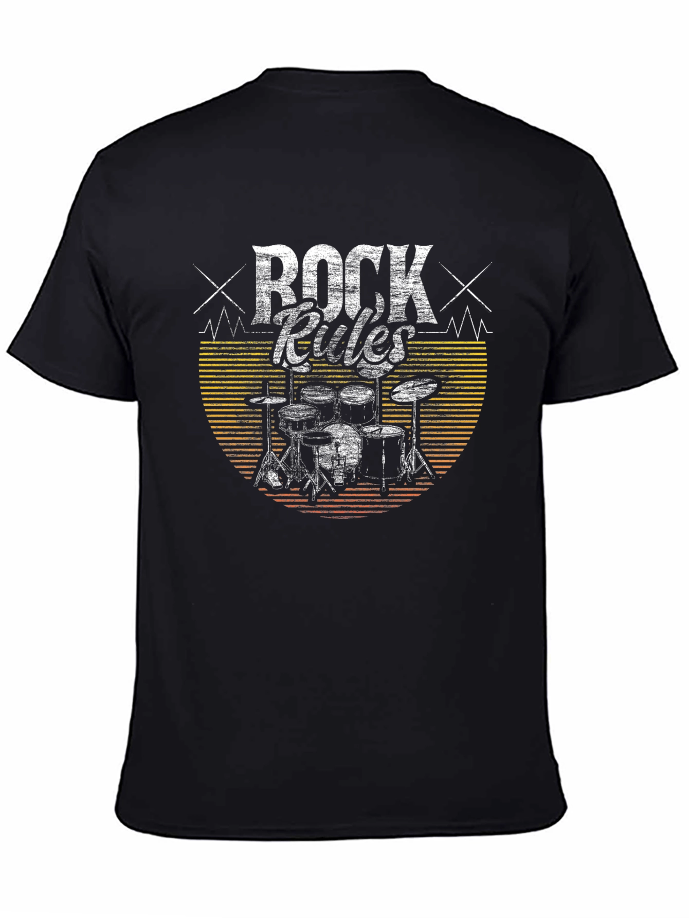 Rock Rules T-Shirt - Drum Kit Graphic Tee