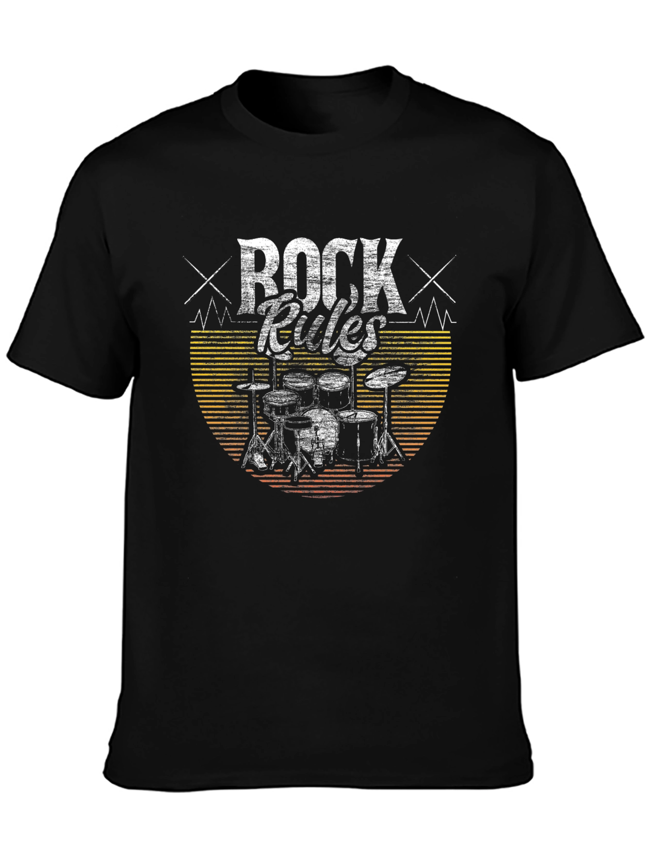 Rock Rules T-Shirt - Drum Kit Graphic Tee