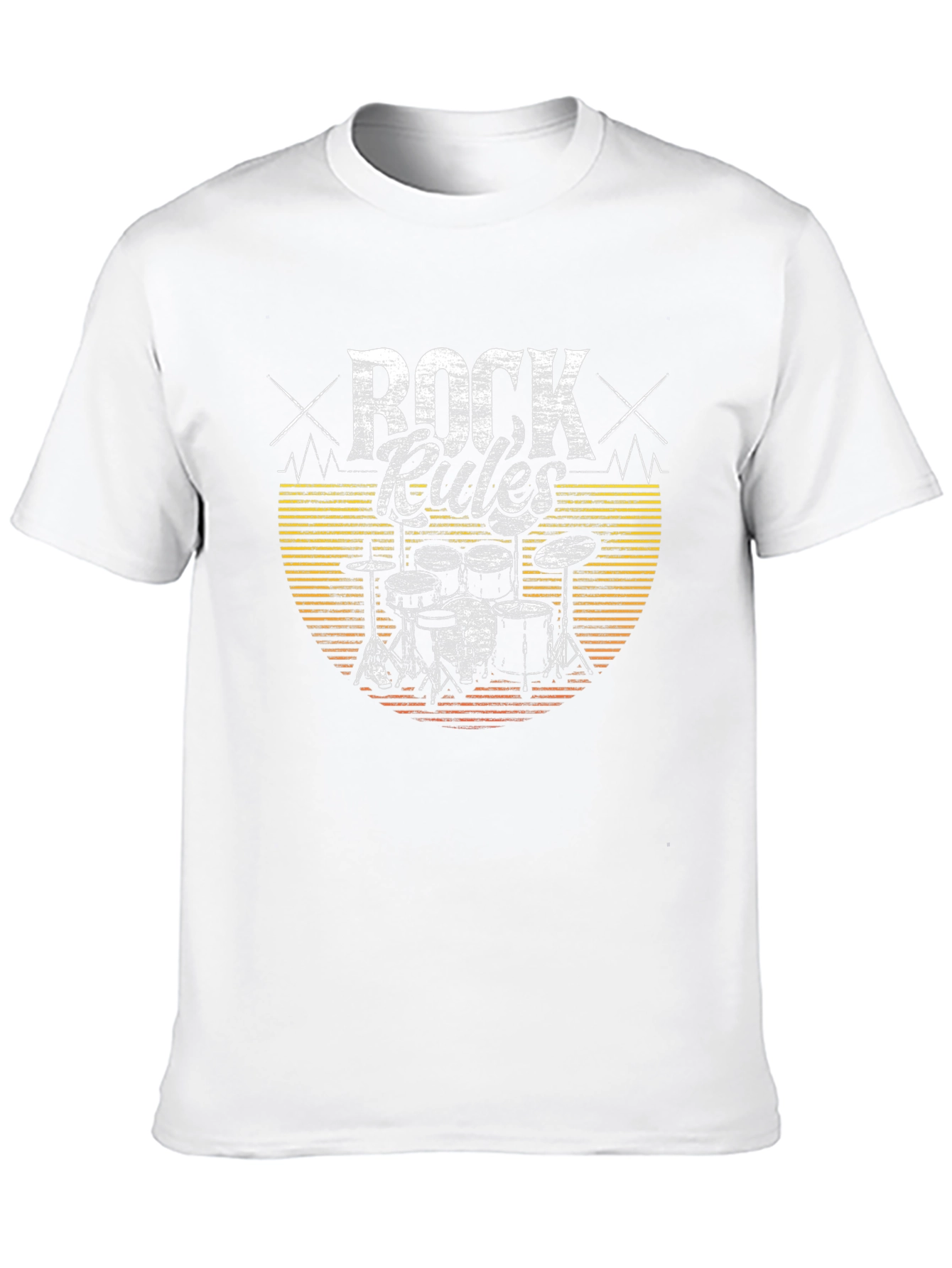 Rock Rules T-Shirt - Drum Kit Graphic Tee