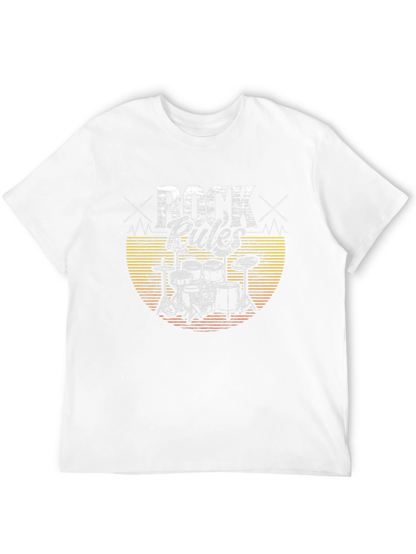Rock Rules T-Shirt - Drum Kit Graphic Tee