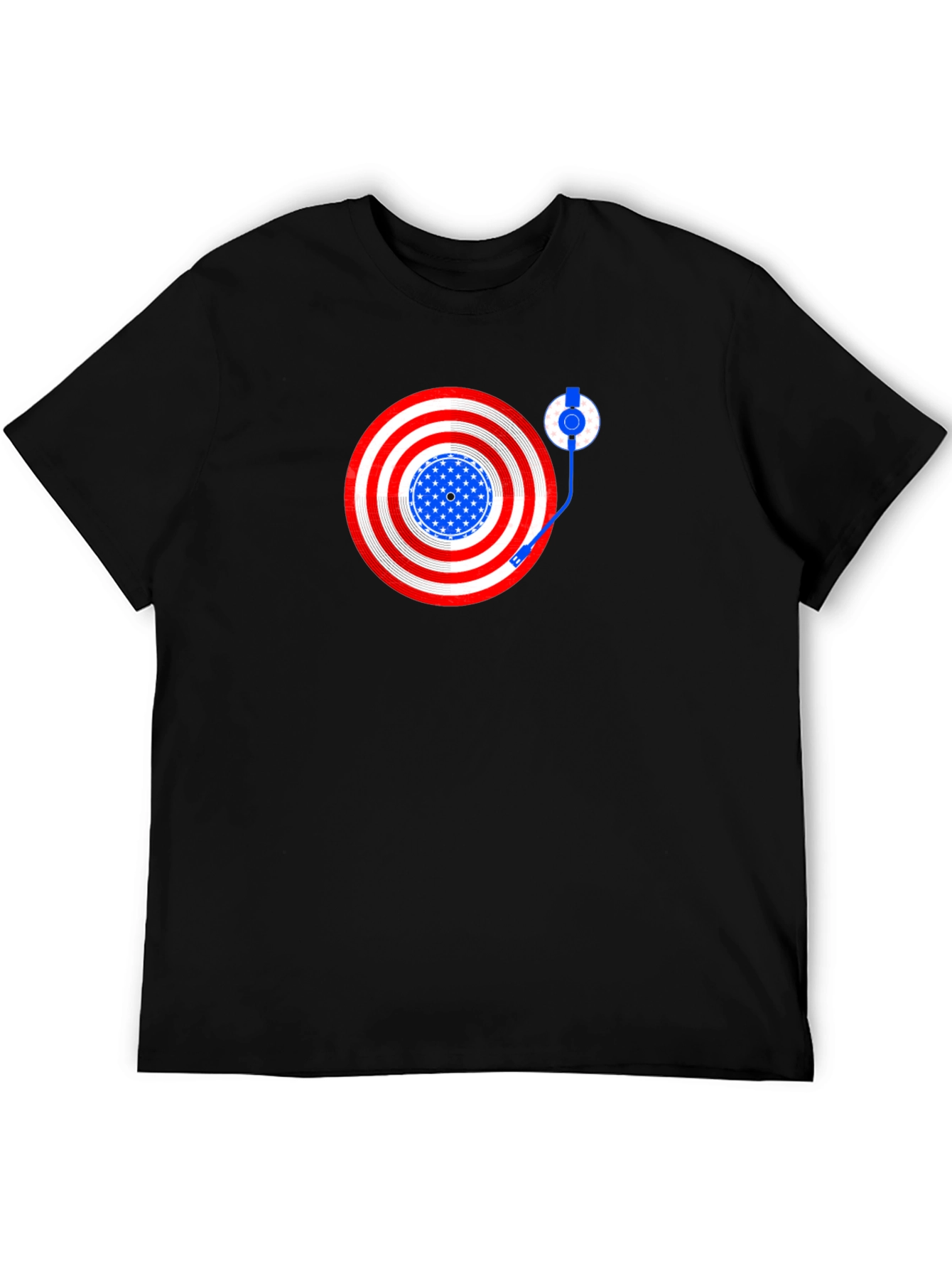 Patriotic DJ Mens Black T-Shirt