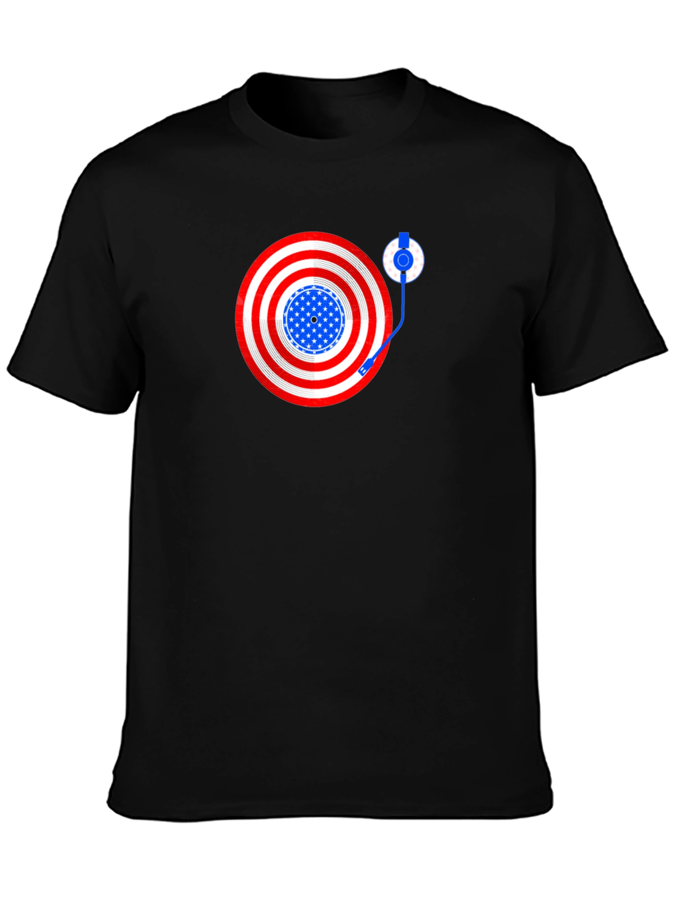 Patriotic DJ Mens Black T-Shirt