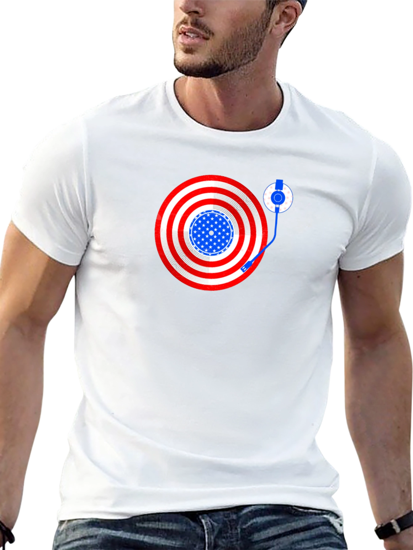 Patriotic DJ Mens Black T-Shirt