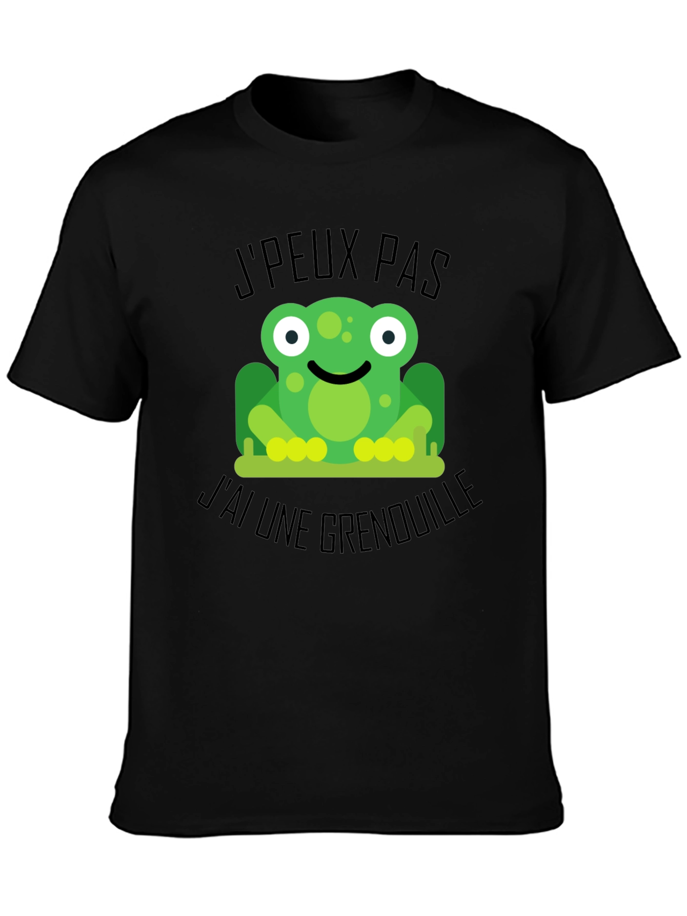 Frog Graphic Black T-Shirt: Jpeux Pas Jai Une Grenouille