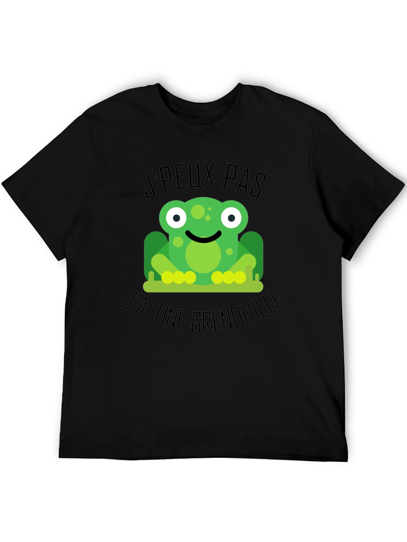 Frog Graphic Black T-Shirt: Jpeux Pas Jai Une Grenouille