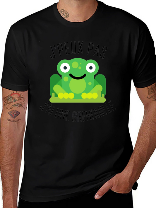 Frog Graphic Black T-Shirt: Jpeux Pas Jai Une Grenouille