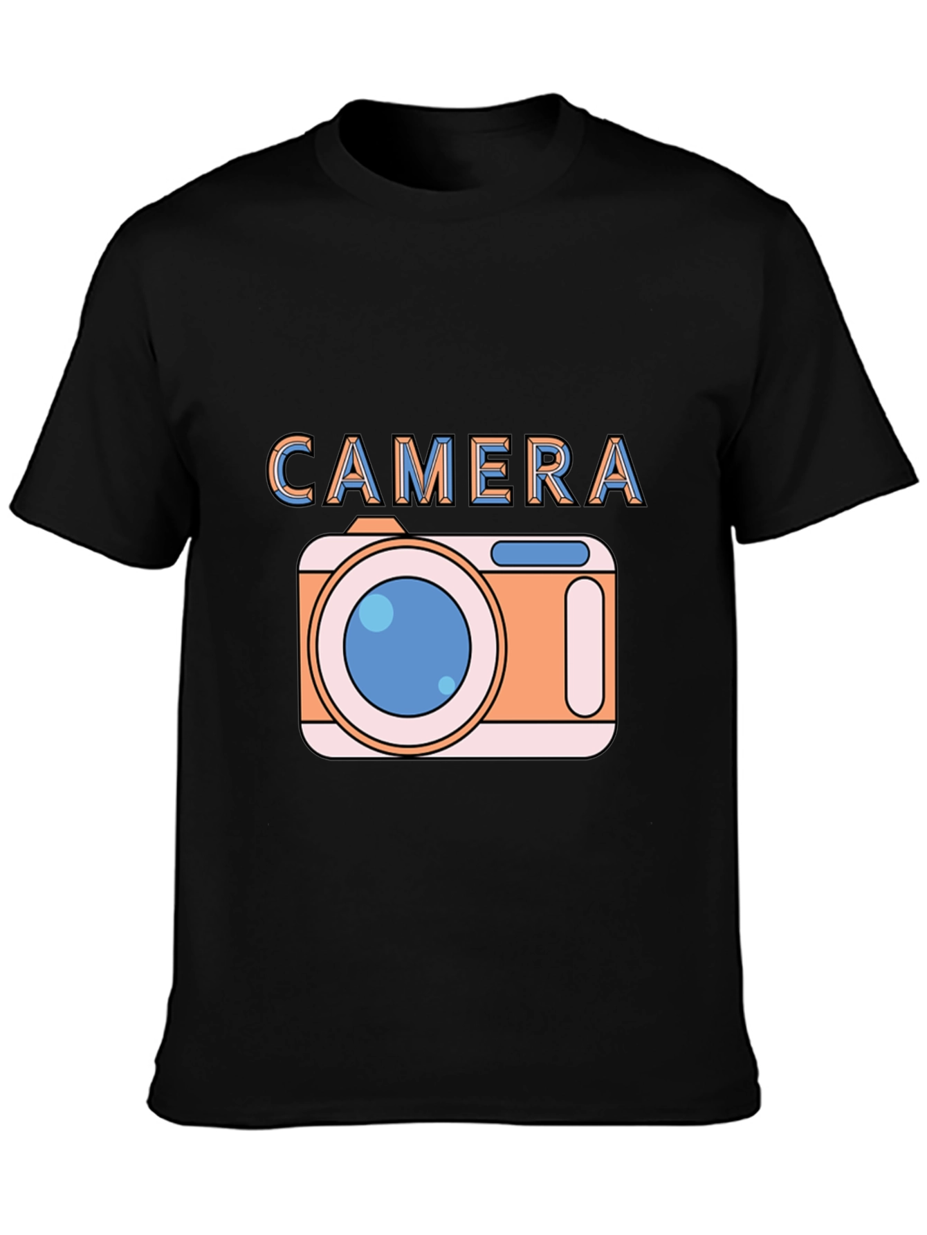 Camera Graphic Black T-Shirt for Photo Lovers