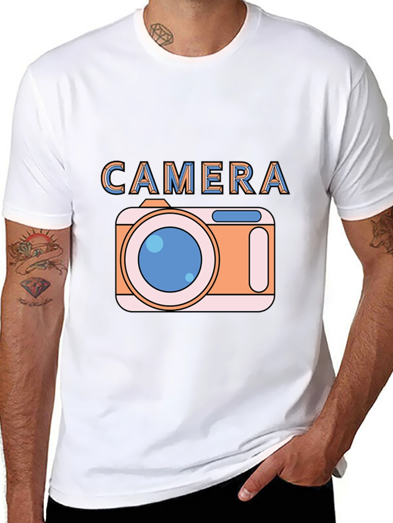Camera Graphic Black T-Shirt for Photo Lovers