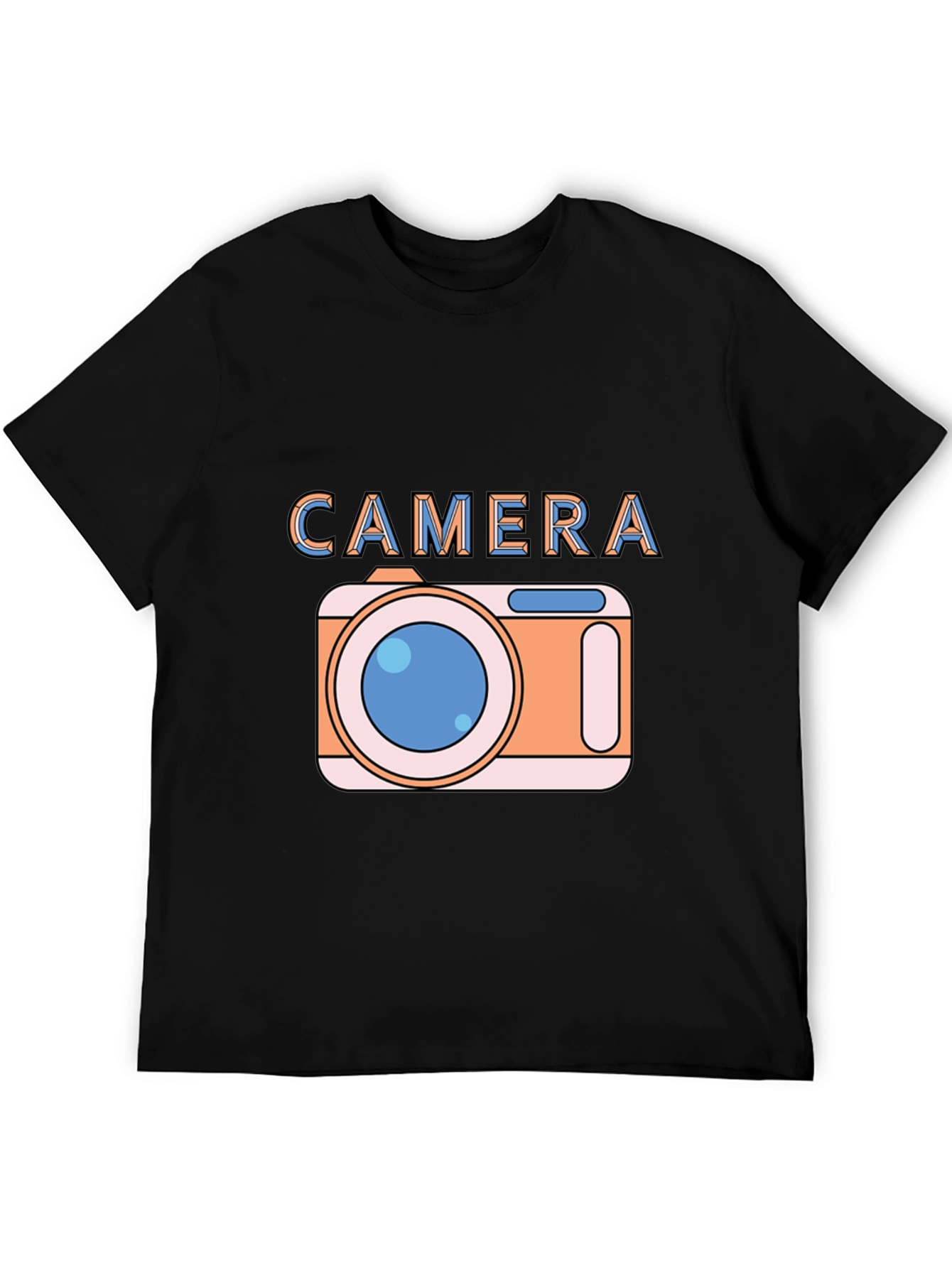 Camera Graphic Black T-Shirt for Photo Lovers