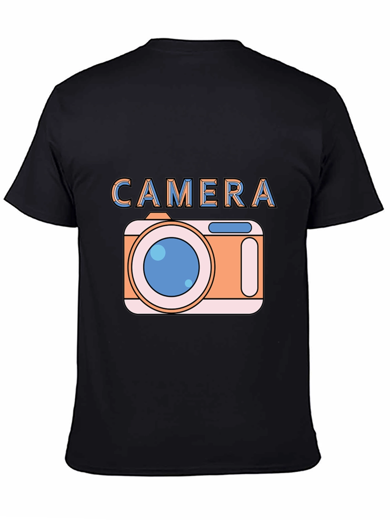 Camera Graphic Black T-Shirt for Photo Lovers