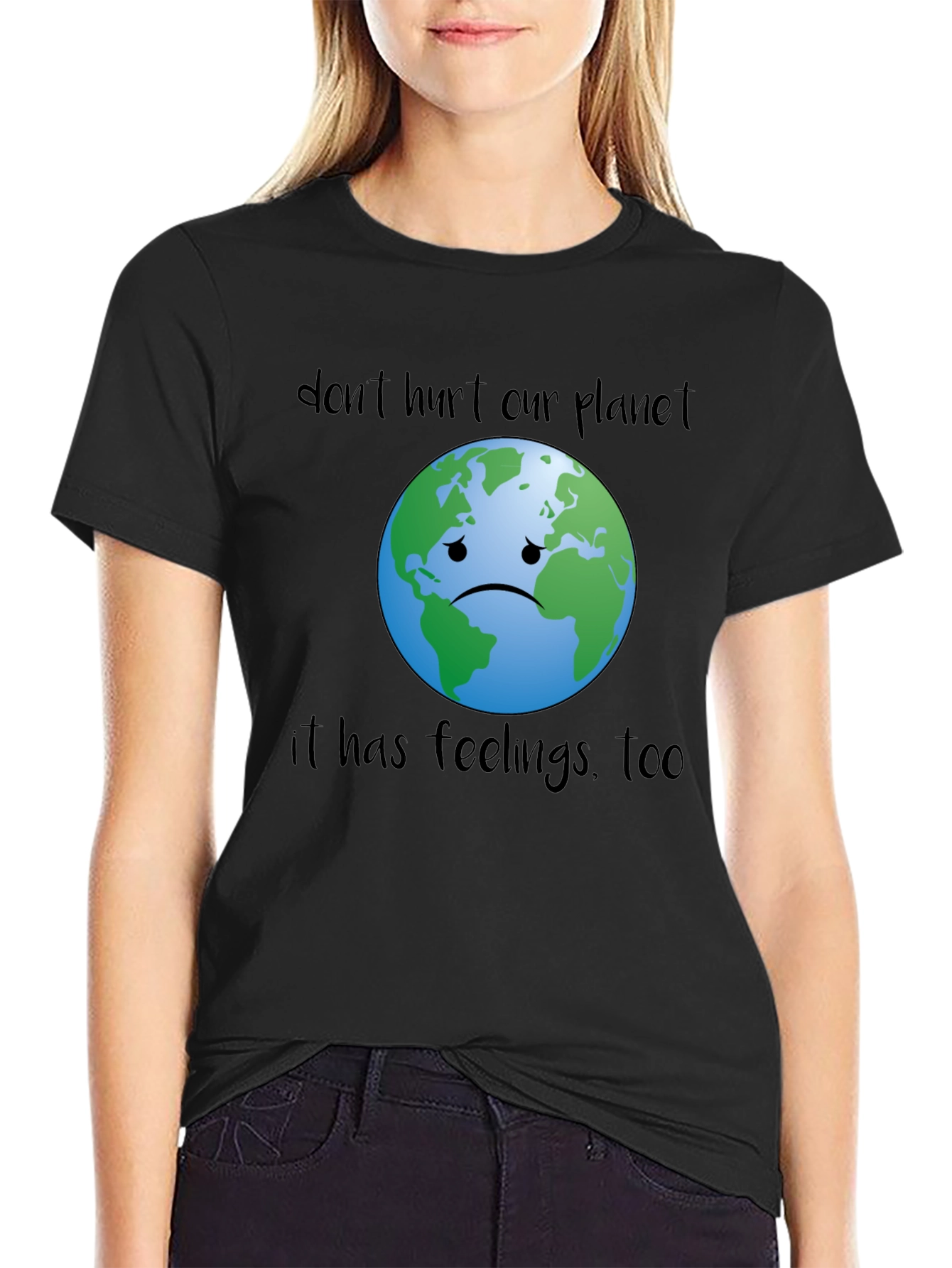 Sad Earth Graphic Tee - Save the Planet T-Shirt