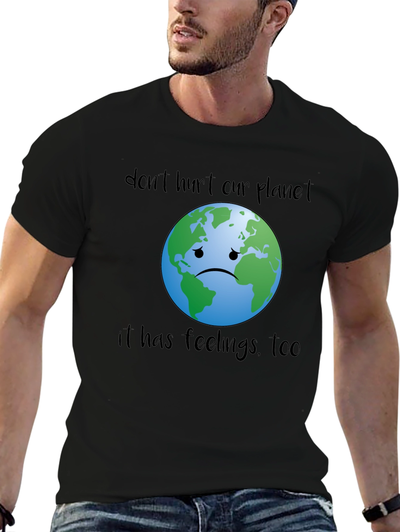 Sad Earth Graphic Tee - Save the Planet T-Shirt