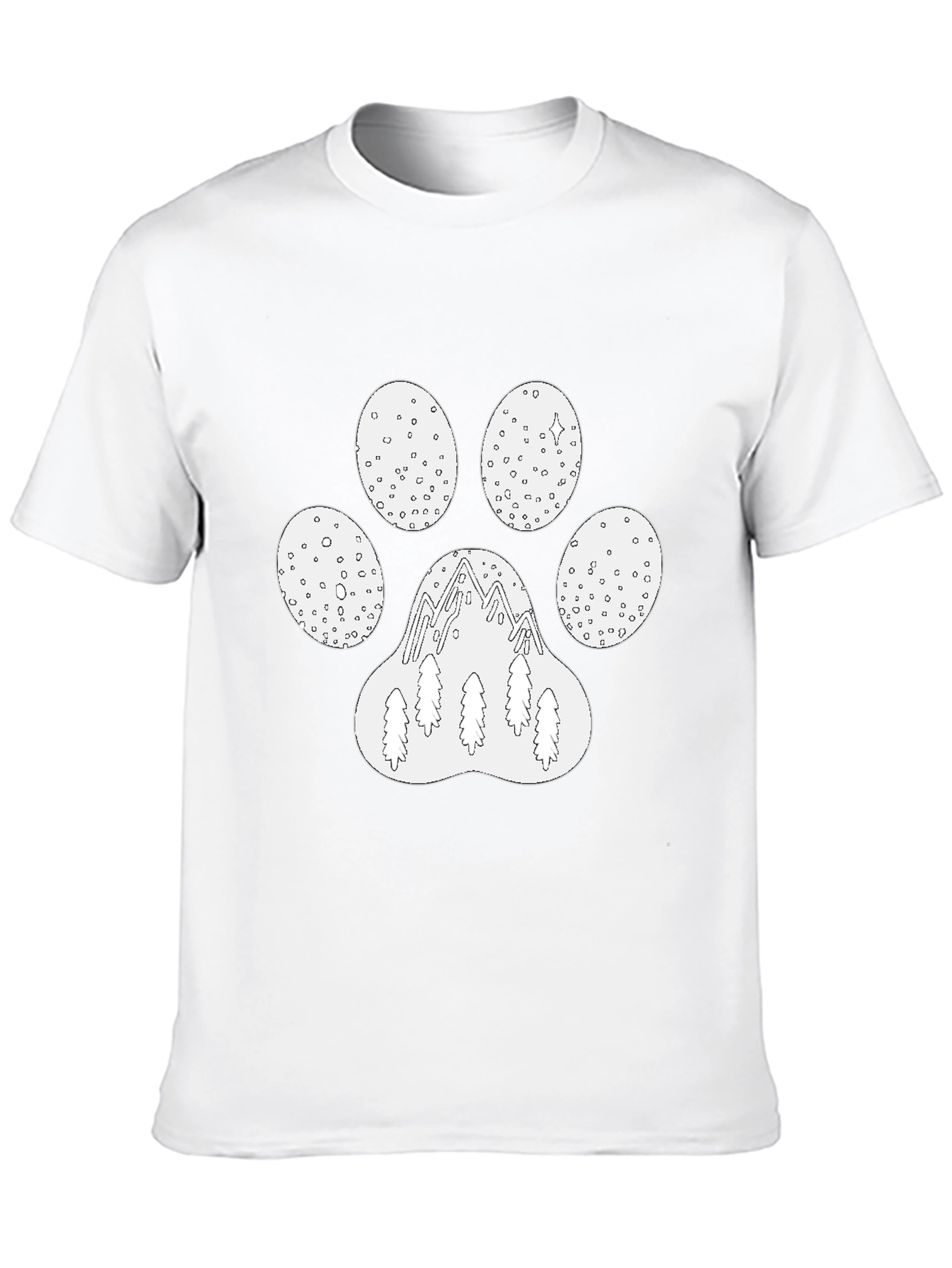Mountain Paw Print Graphic Tee - Black