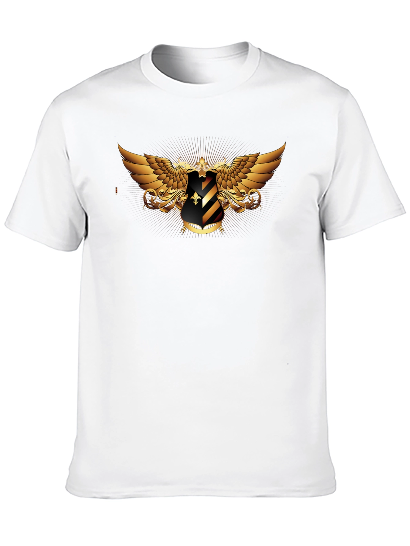 Embroidered Winged Shield Black T-Shirt