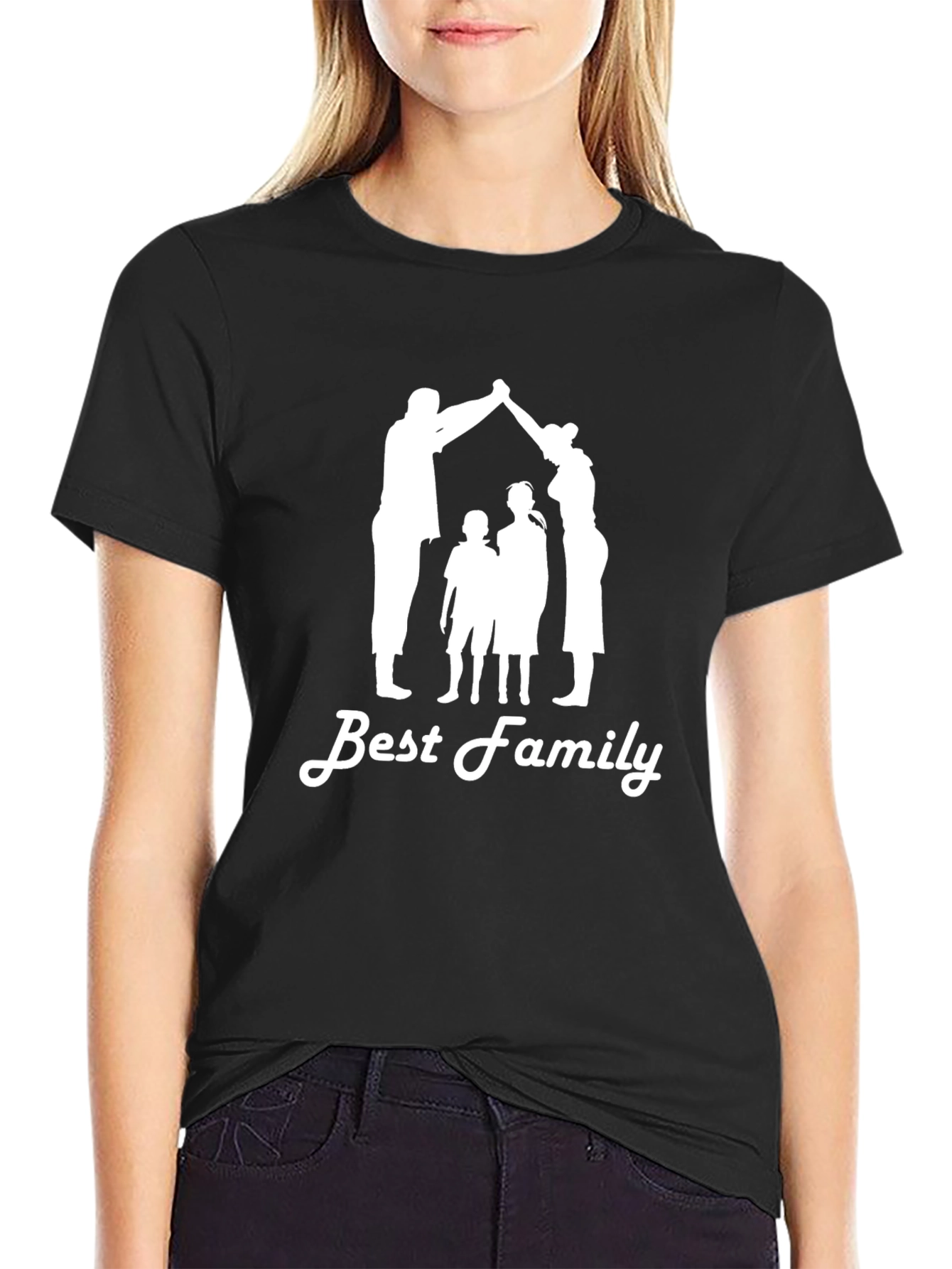 Best Family Graphic Print Black T-Shirt