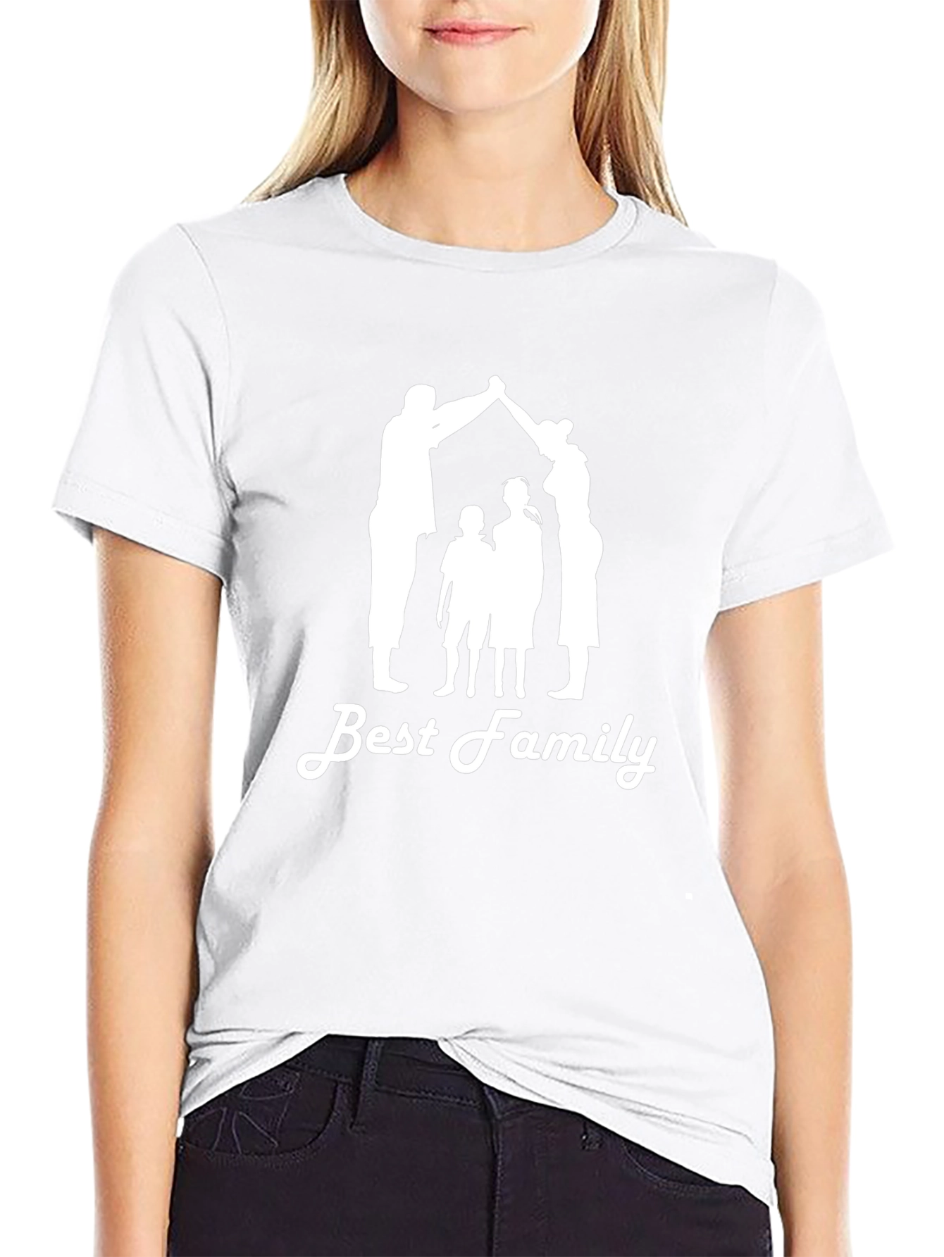 Best Family Graphic Print Black T-Shirt