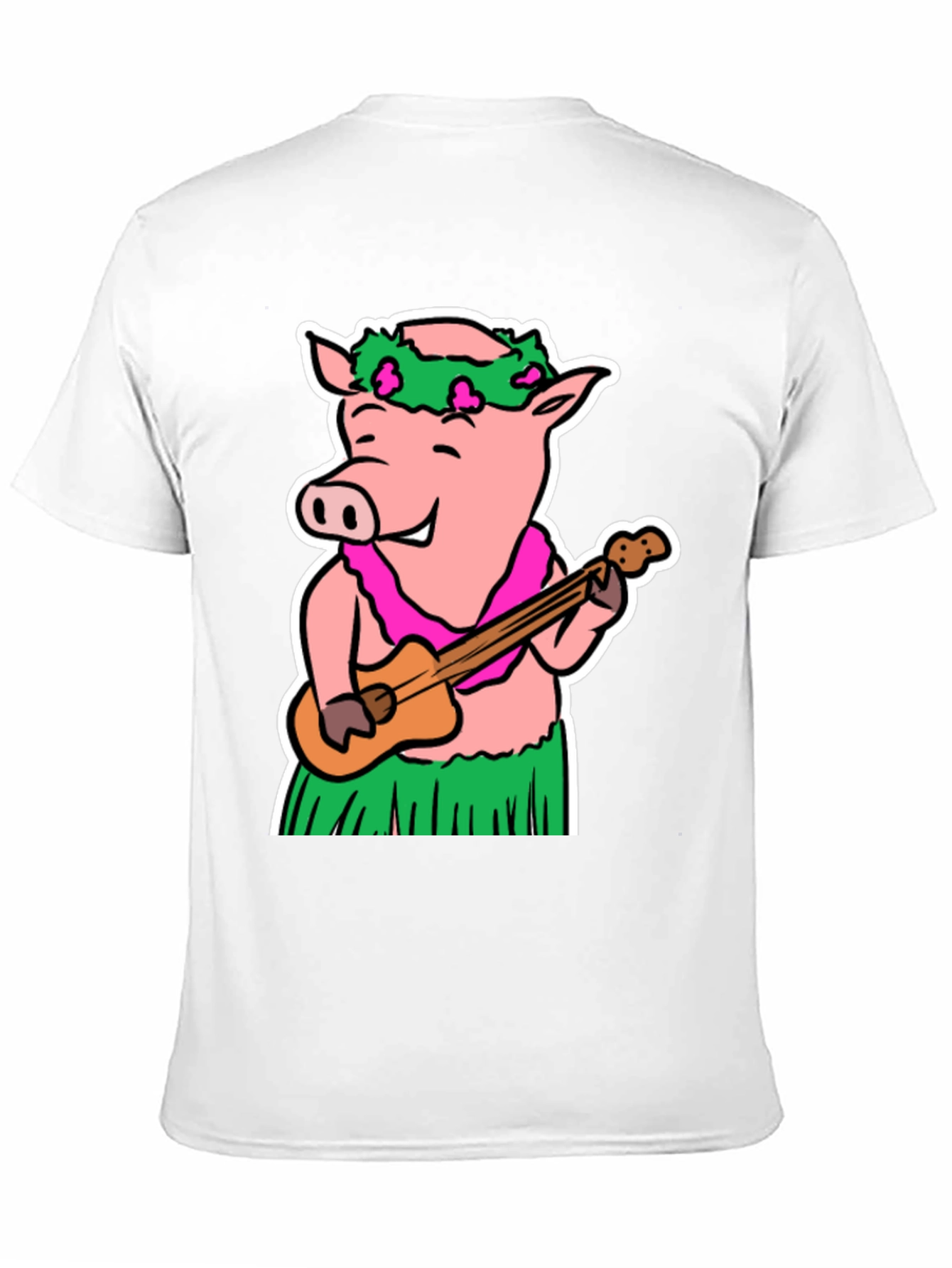 Hawaiian Pig T-Shirt - Ukulele & Hula Design