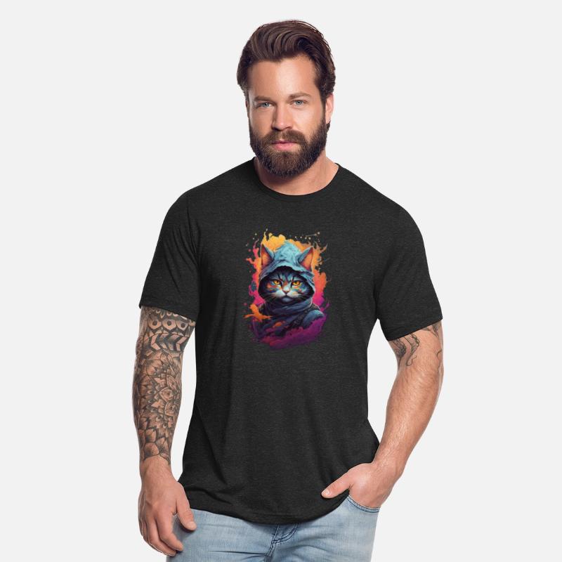 Fiery Feline Warrior: Detailed Ninja Cat
