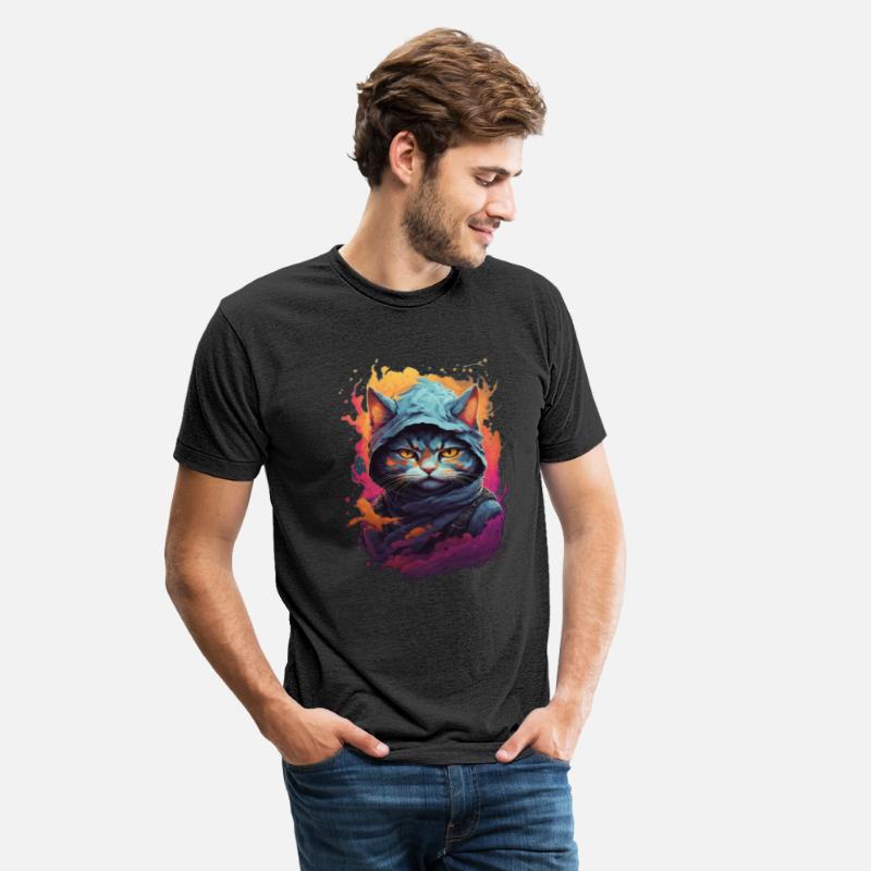 Fiery Feline Warrior: Detailed Ninja Cat