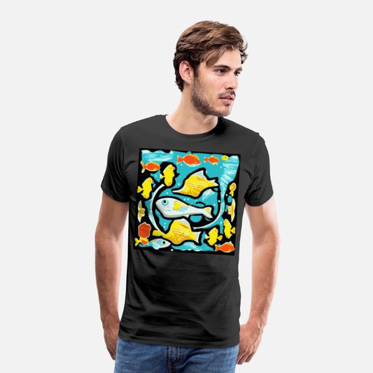 Fishes in Ocean : Abstract Art Sea