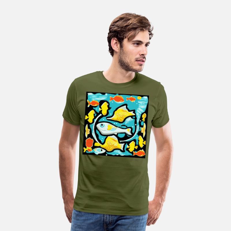 Fishes in Ocean : Abstract Art Sea