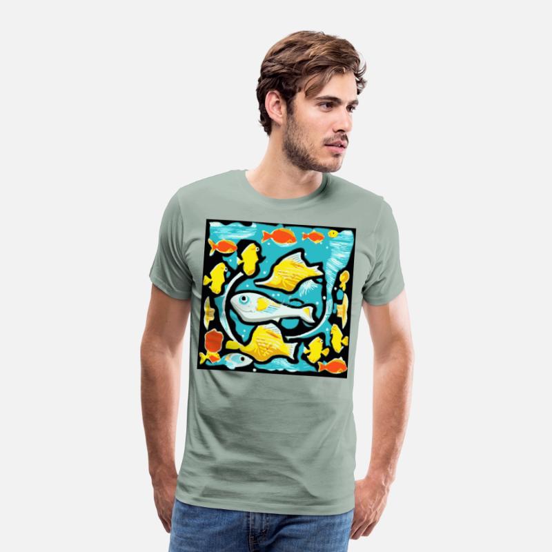 Fishes in Ocean : Abstract Art Sea