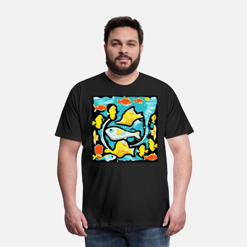 Fishes in Ocean : Abstract Art Sea