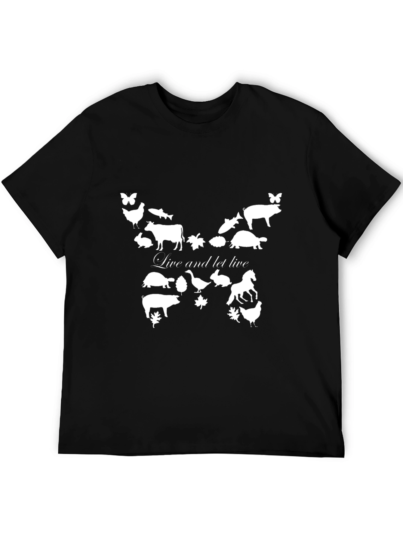 Live and Let Live Vegan Graphic Tee - Black