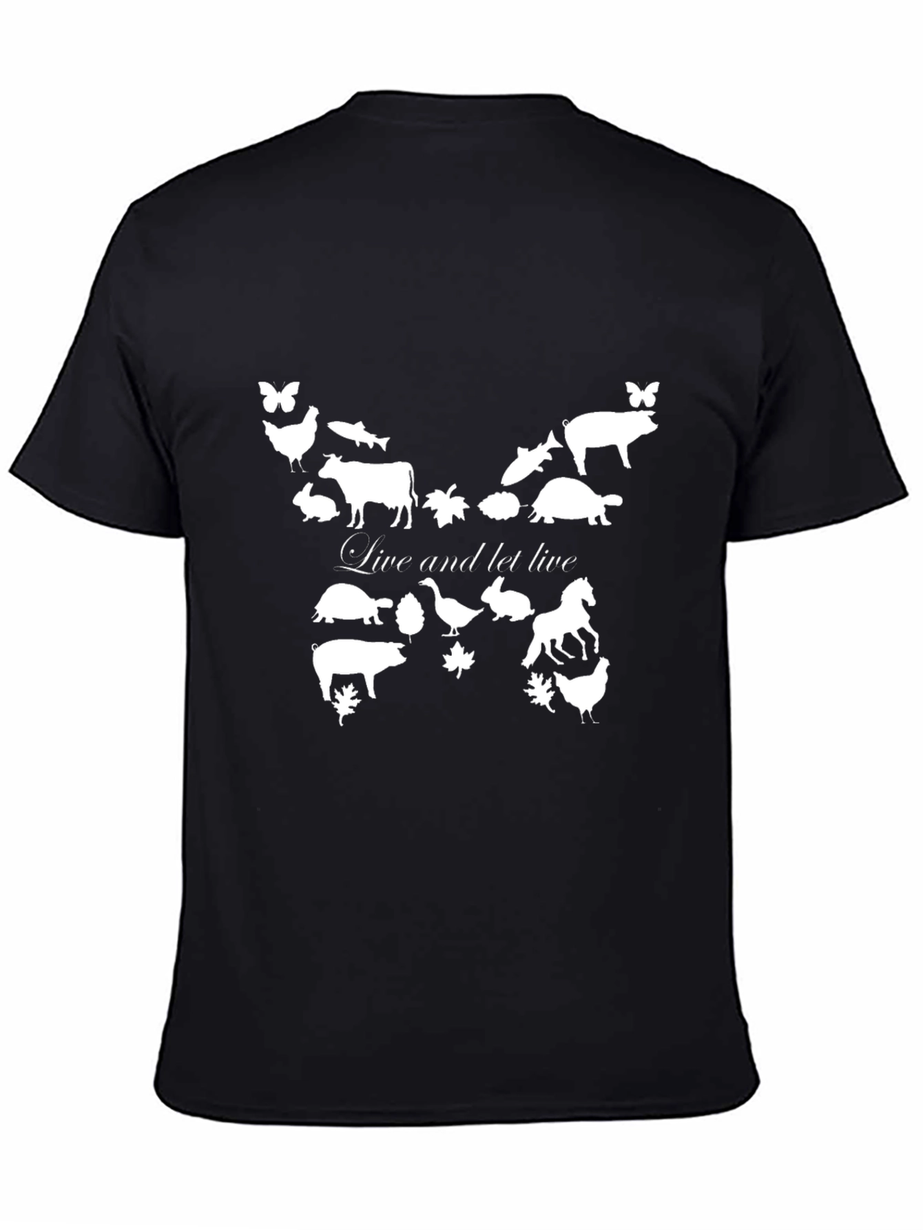 Live and Let Live Vegan Graphic Tee - Black